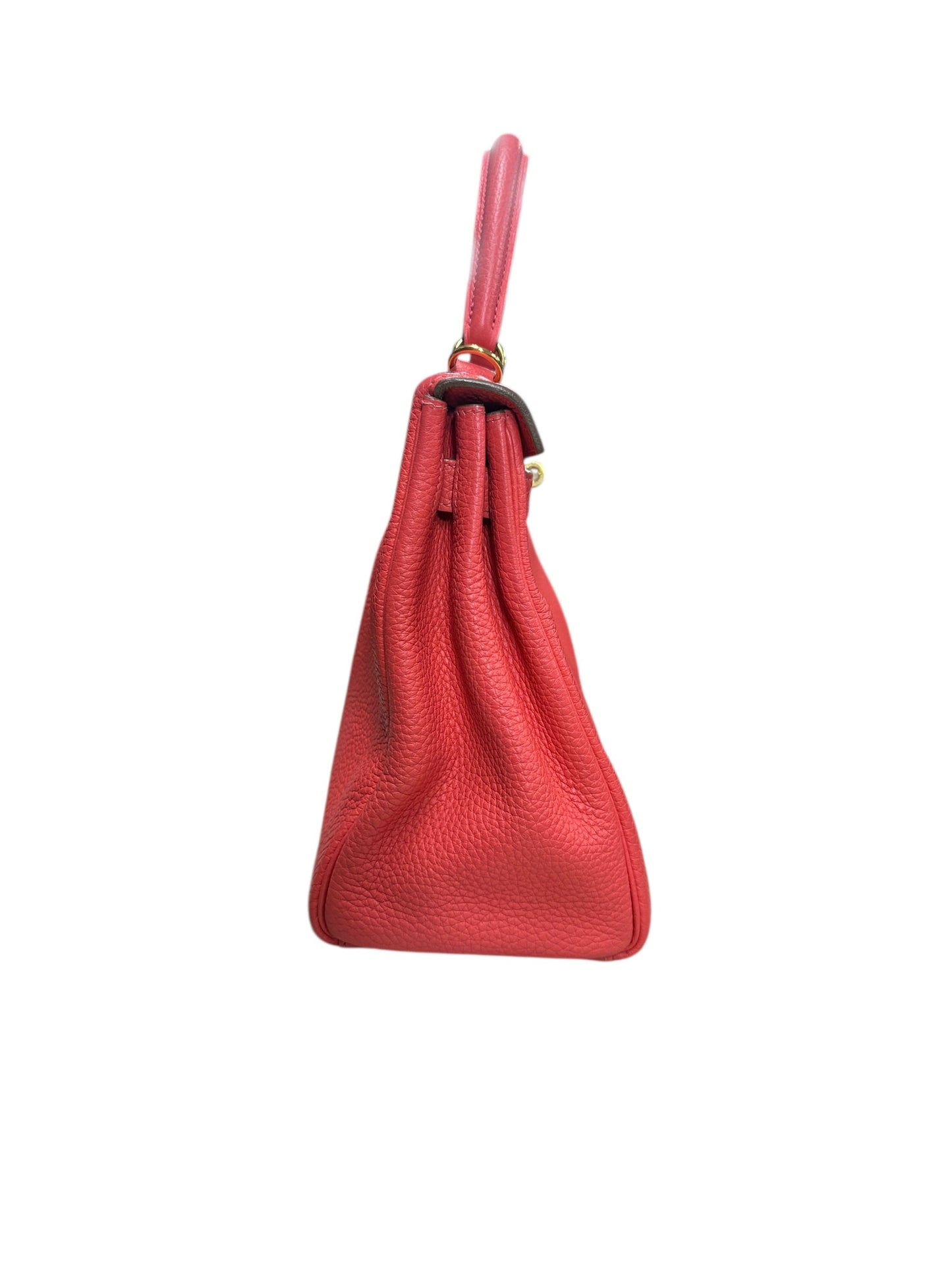 HERMES Togo Leather Kelly Handbag Red Gold Hardware | Authentic Pre-Owned Luxury