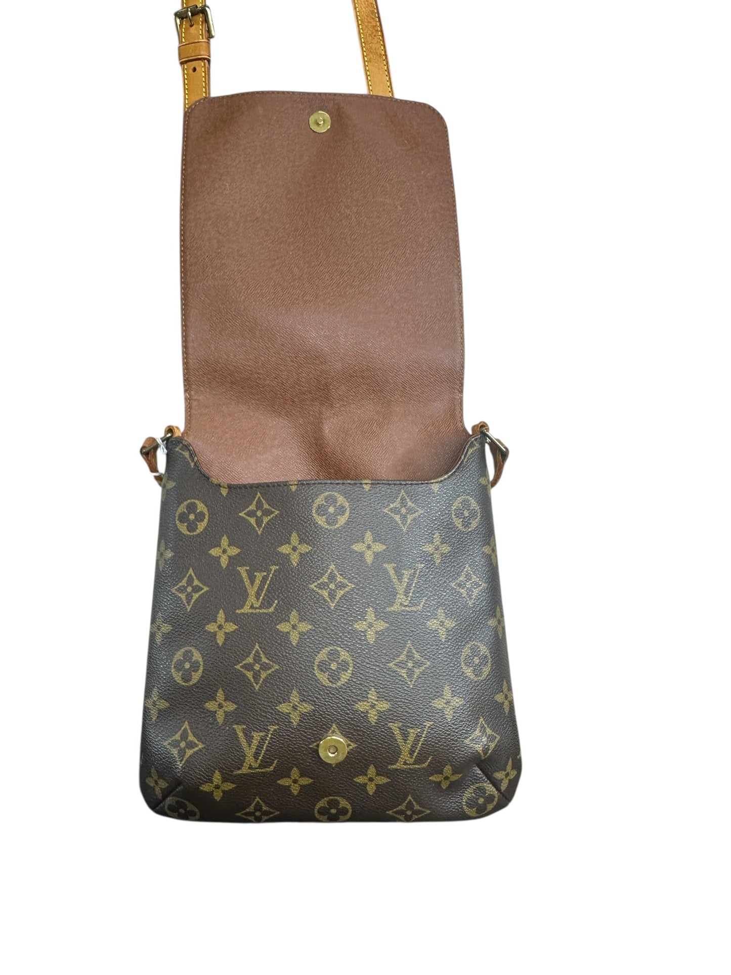 LOUIS VUITTON Monogram Musette Tango Shoulder Bag Brown Gold Hardware | Authentic Pre-Owned Luxury