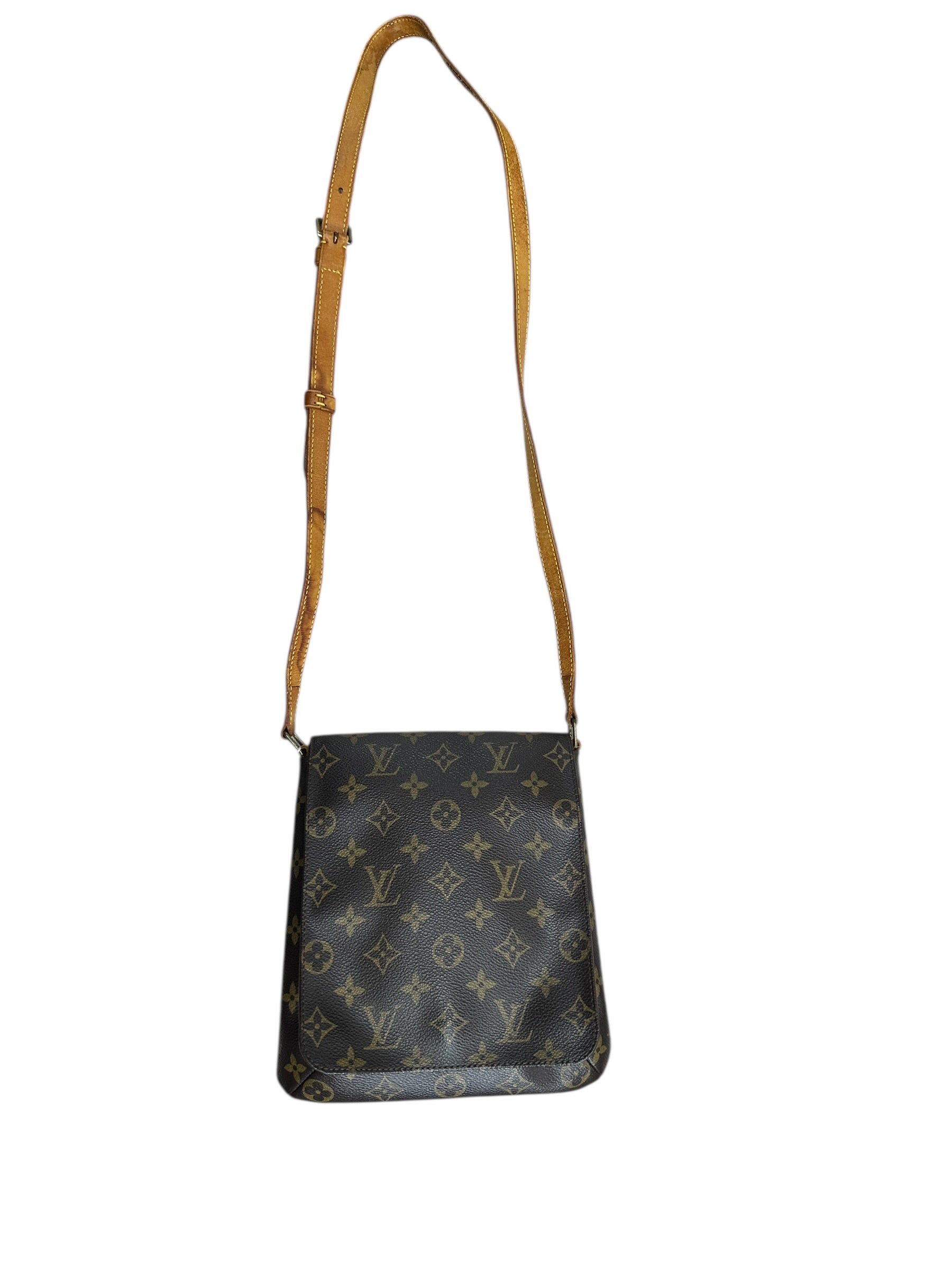 LOUIS VUITTON Monogram Musette Tango Shoulder Bag Brown Gold Hardware | Authentic Pre-Owned Luxury