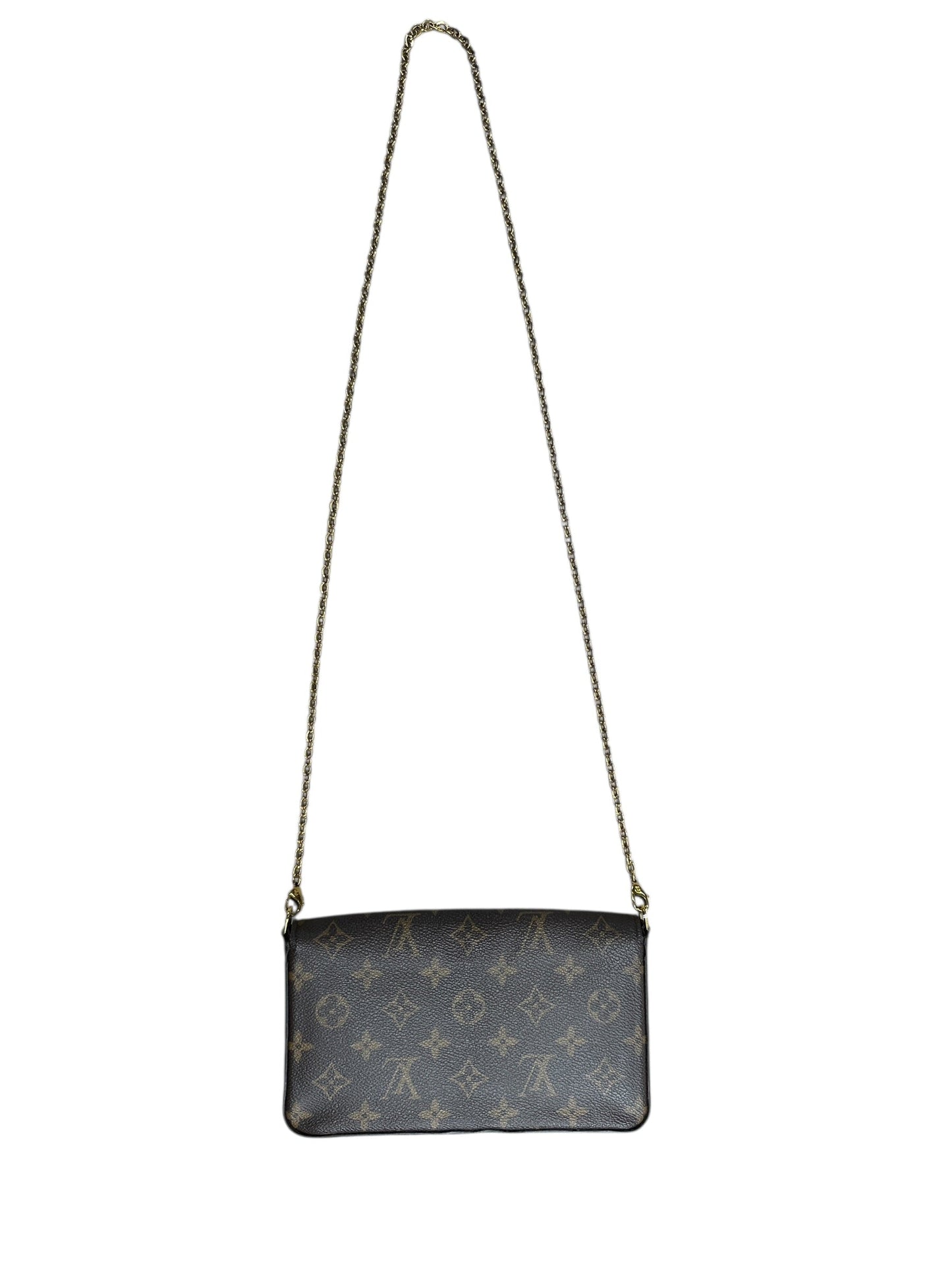 LOUIS VUITTON Monogram Felicie Pochette Crossbody Bag Brown Gold Hardware | Authentic Pre-Owned Luxury