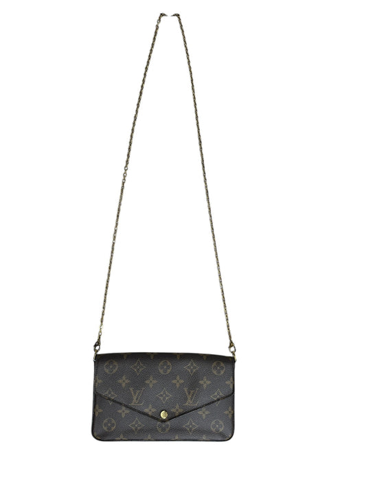 LOUIS VUITTON Monogram Felicie Pochette Crossbody Bag Brown Gold Hardware | Authentic Pre-Owned Luxury