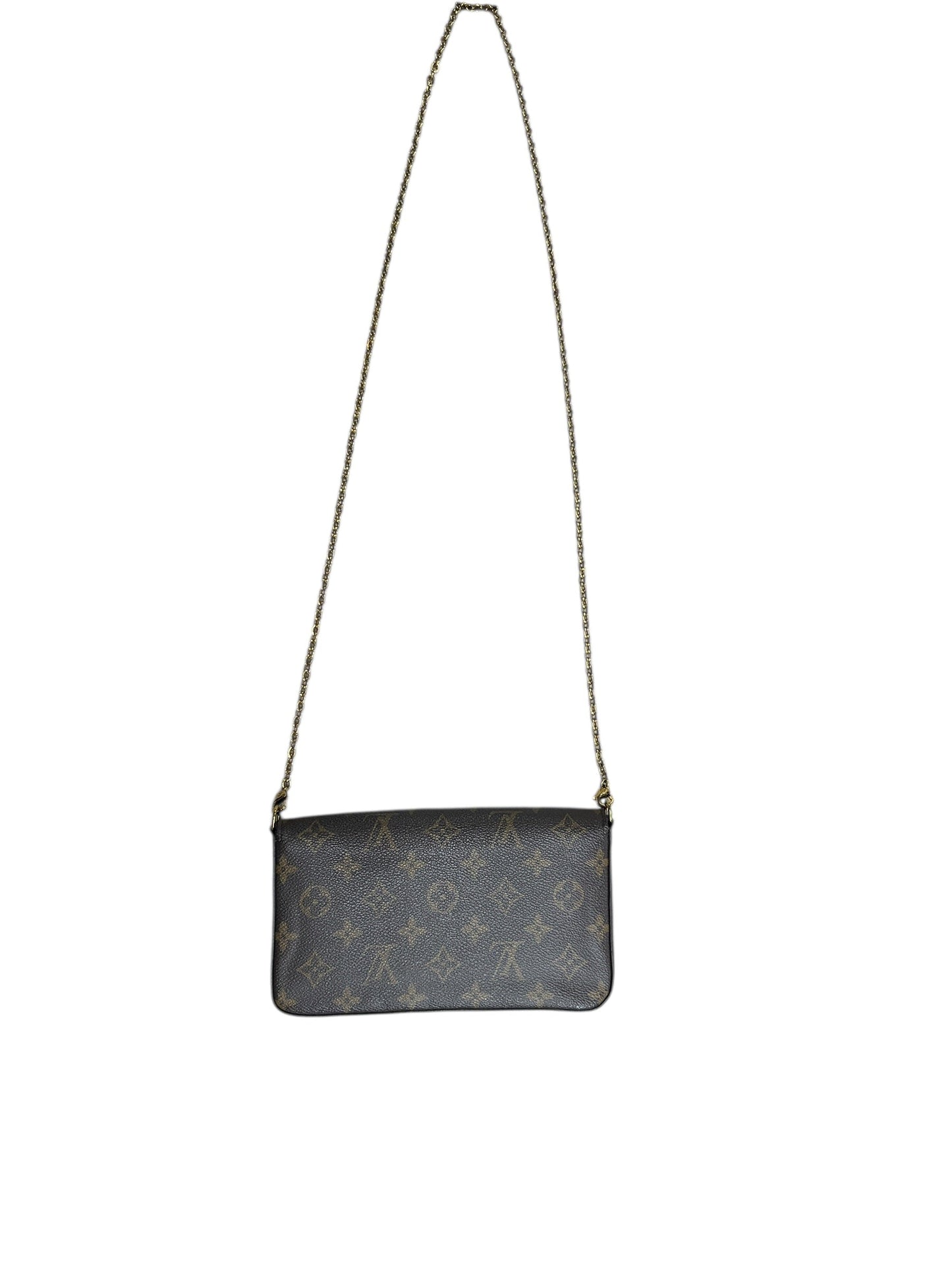 LOUIS VUITTON Monogram Felicie Pochette Crossbody Bag Brown/Fuchsia Gold Hardware | Authentic Pre-Owned Luxury