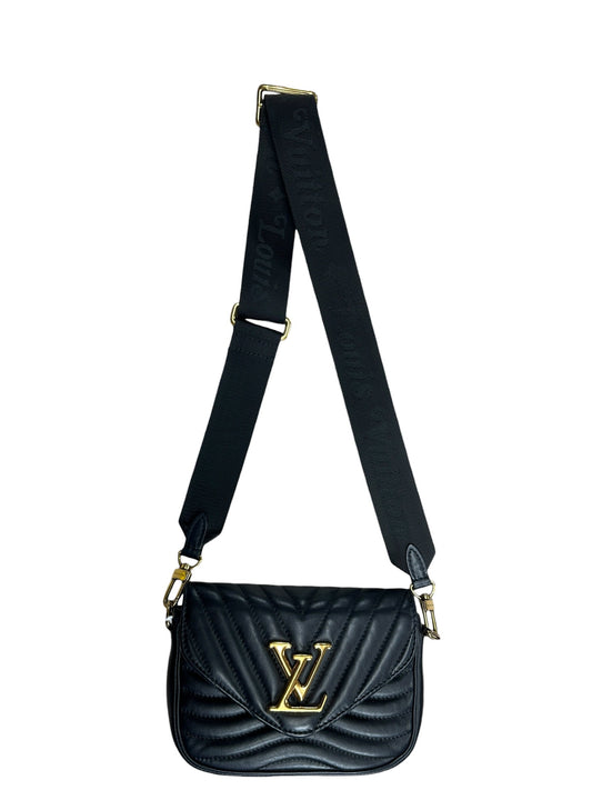 LOUIS VUITTON Quilted Leather New Wave Crossbody Bag Black Gold Hardware | Authentic Pre-Owned Luxury