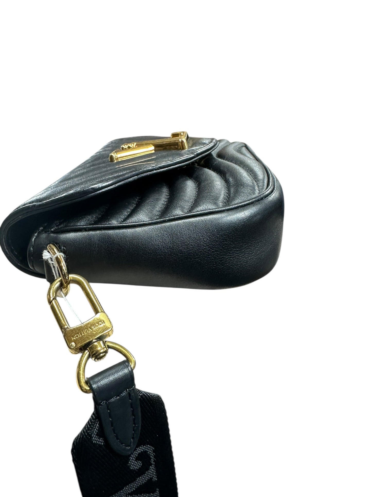 LOUIS VUITTON Quilted Leather New Wave Crossbody Bag Black Gold Hardware | Authentic Pre-Owned Luxury