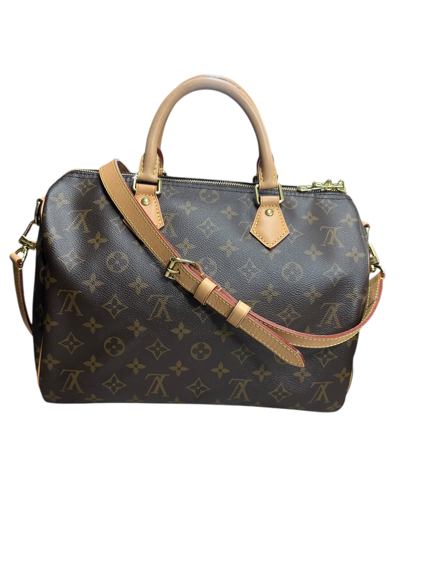 LOUIS VUITTON Monogram Speedy Bandouliere 30 Handbag Brown Gold Hardware | Authentic Pre-Owned Luxury