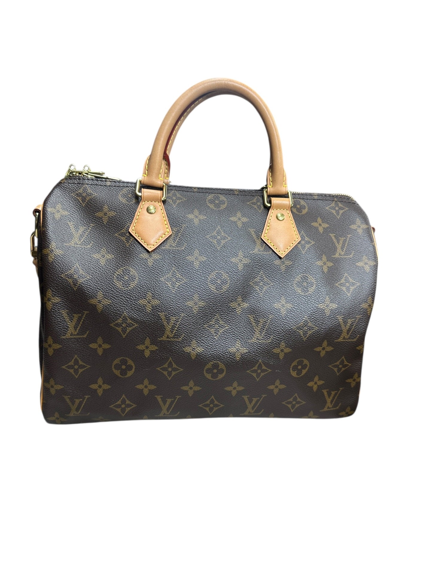 LOUIS VUITTON Monogram Speedy Bandouliere 30 Handbag Brown Gold Hardware | Authentic Pre-Owned Luxury