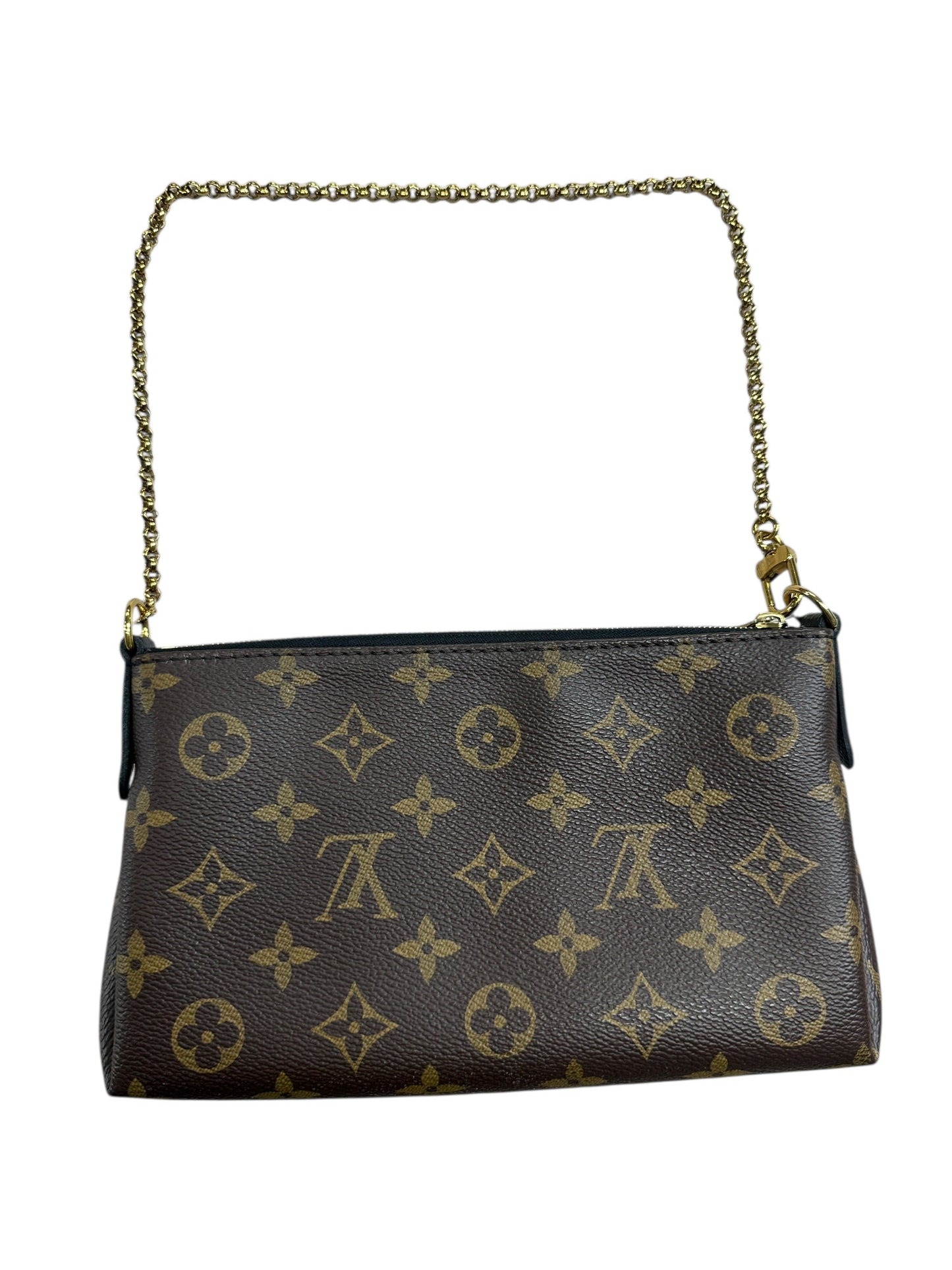 LOUIS VUITTON Monogram Pallas Clutch Brown Gold Hardware | Authentic Pre-Owned Luxury