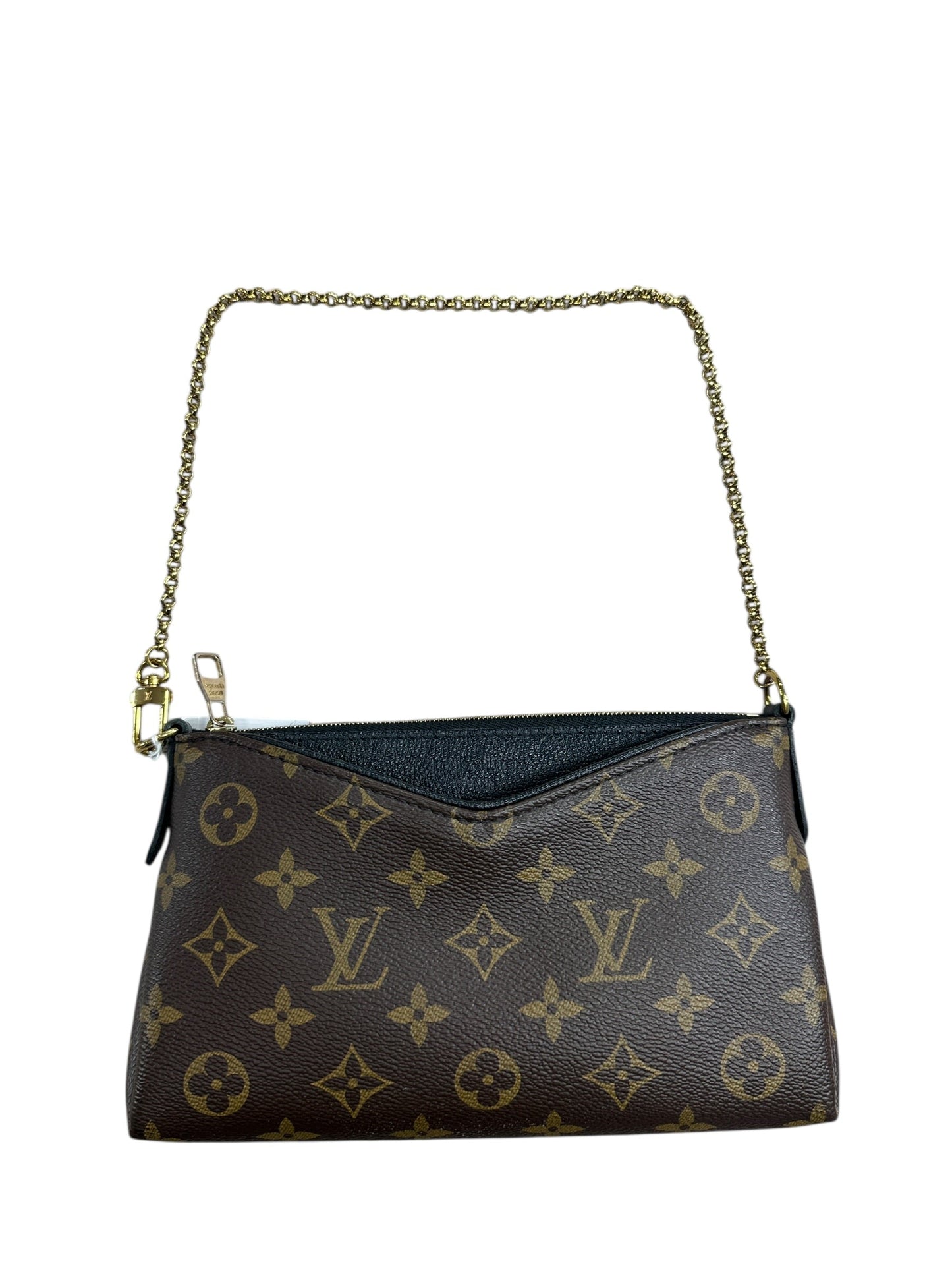 LOUIS VUITTON Monogram Pallas Clutch Brown Gold Hardware | Authentic Pre-Owned Luxury