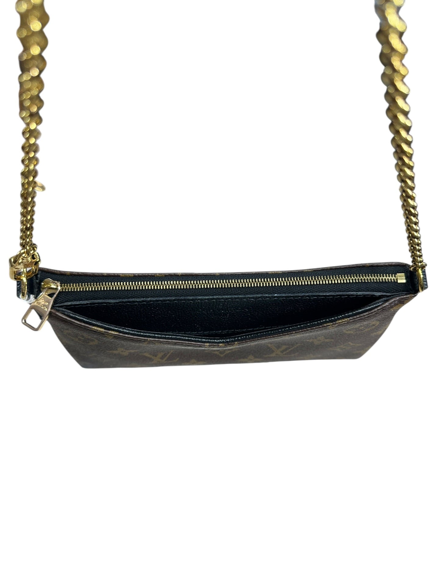 LOUIS VUITTON Monogram Pallas Clutch Brown Gold Hardware | Authentic Pre-Owned Luxury