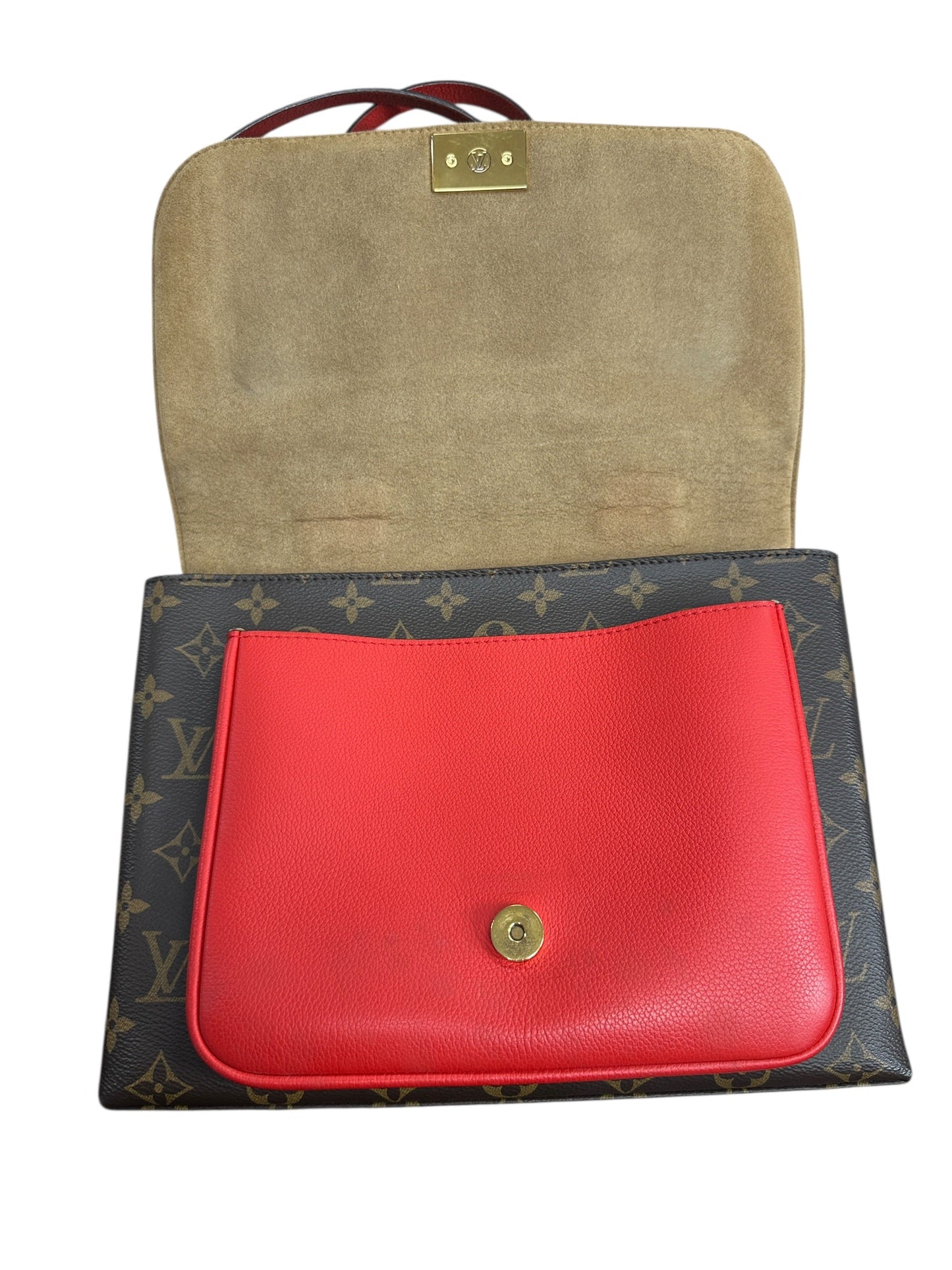 LOUIS VUITTON Monogram Marignan Shoulder Bag Brown/Red Gold Hardware | Authentic Pre-Owned Luxury
