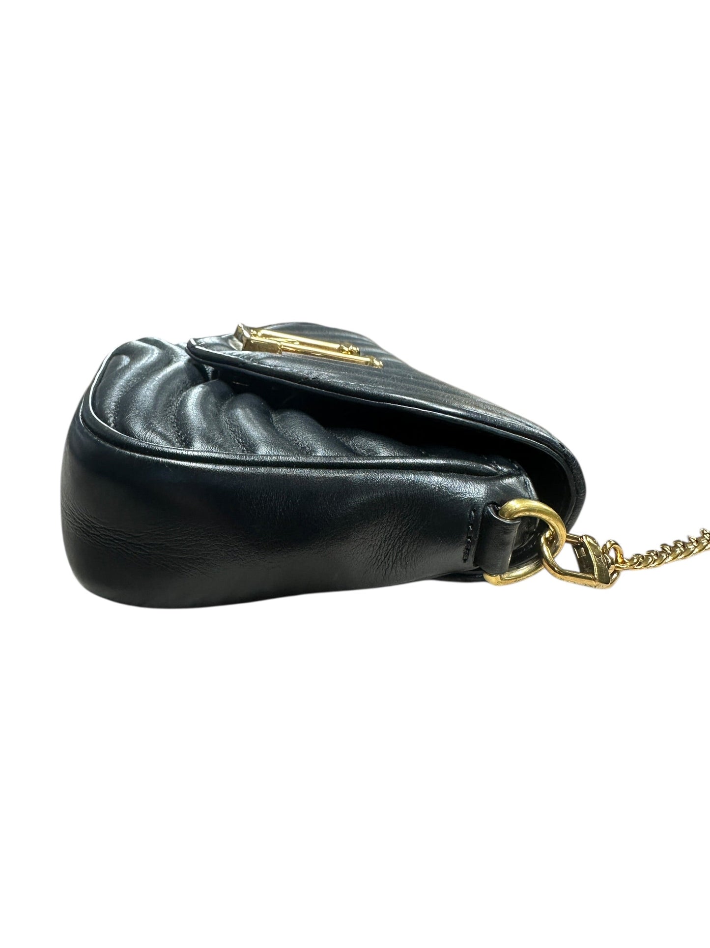 LOUIS VUITTON Quilted Leather New Wave Multi-Pochette Crossbody Bag Black Gold Hardware | Authentic Pre-Owned Luxury