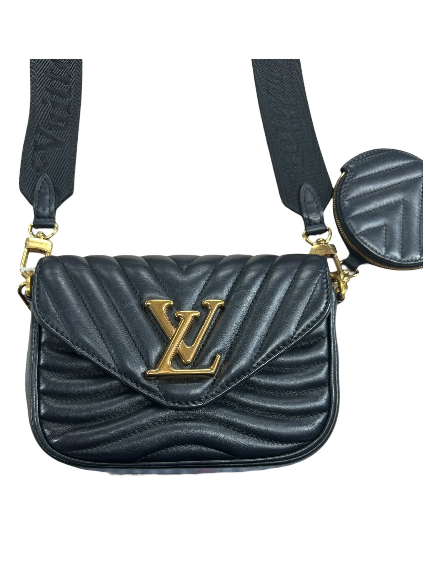 LOUIS VUITTON Quilted Leather New Wave Multi-Pochette Crossbody Bag Black Gold Hardware | Authentic Pre-Owned Luxury
