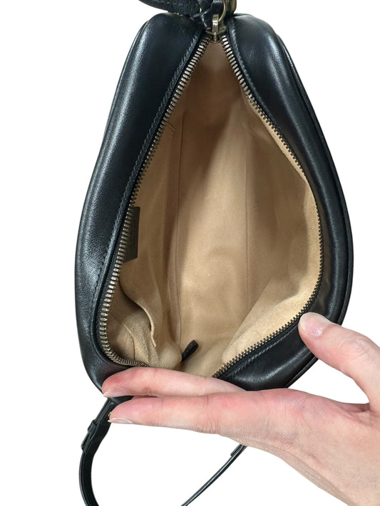 GUCCI Matelassé Leather GG Marmont Crossbody Bag Black Gold Hardware | Authentic Pre-Owned Luxury
