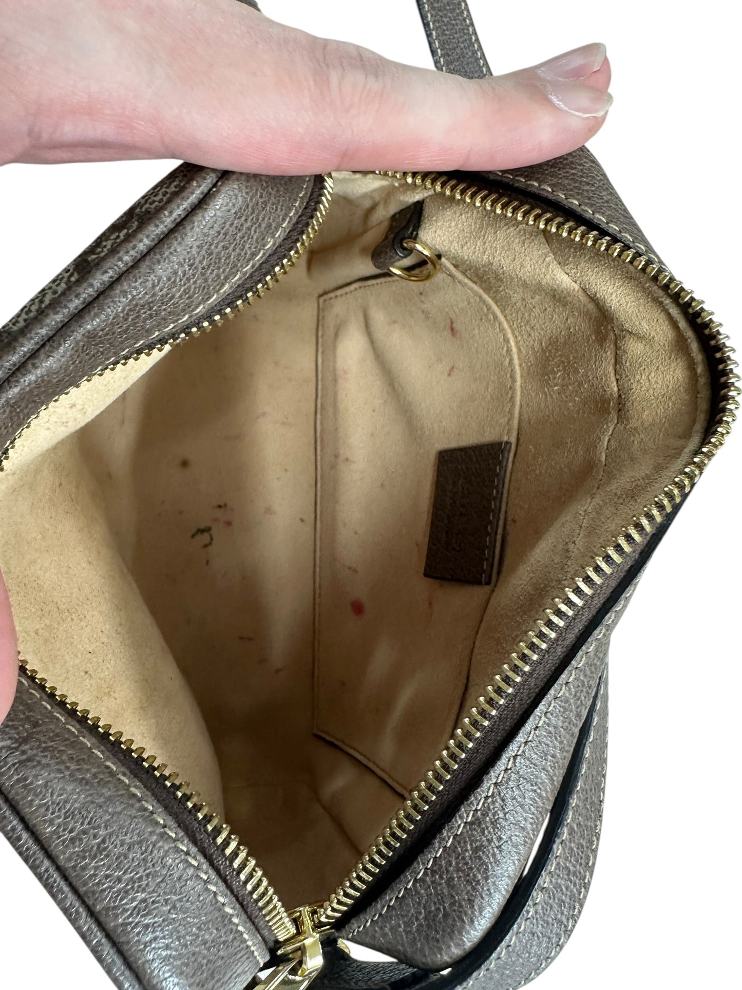 GUCCI GG Supreme Ophidia Crossbody Bag Beige/Brown Gold Hardware | Authentic Pre-Owned Luxury