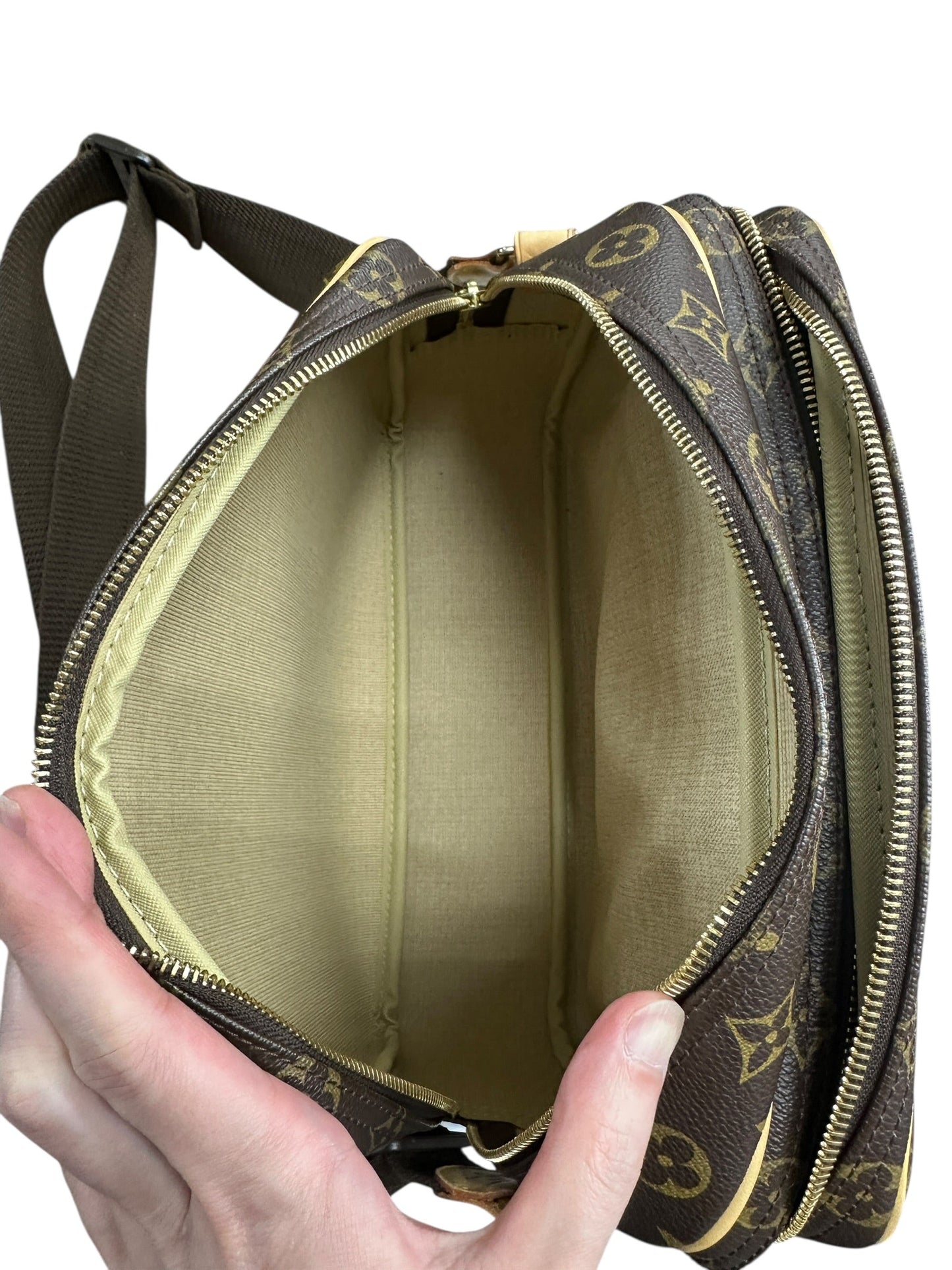 LOUIS VUITTON Monogram Reporter PM Crossbody Bag Brown Gold Hardware | Authentic Pre-Owned Luxury