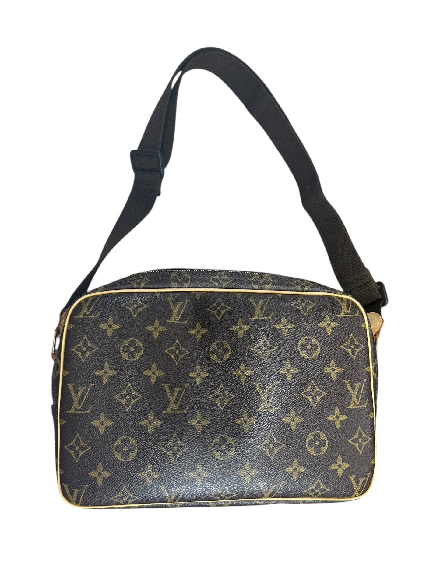 LOUIS VUITTON Monogram Reporter PM Crossbody Bag Brown Gold Hardware | Authentic Pre-Owned Luxury