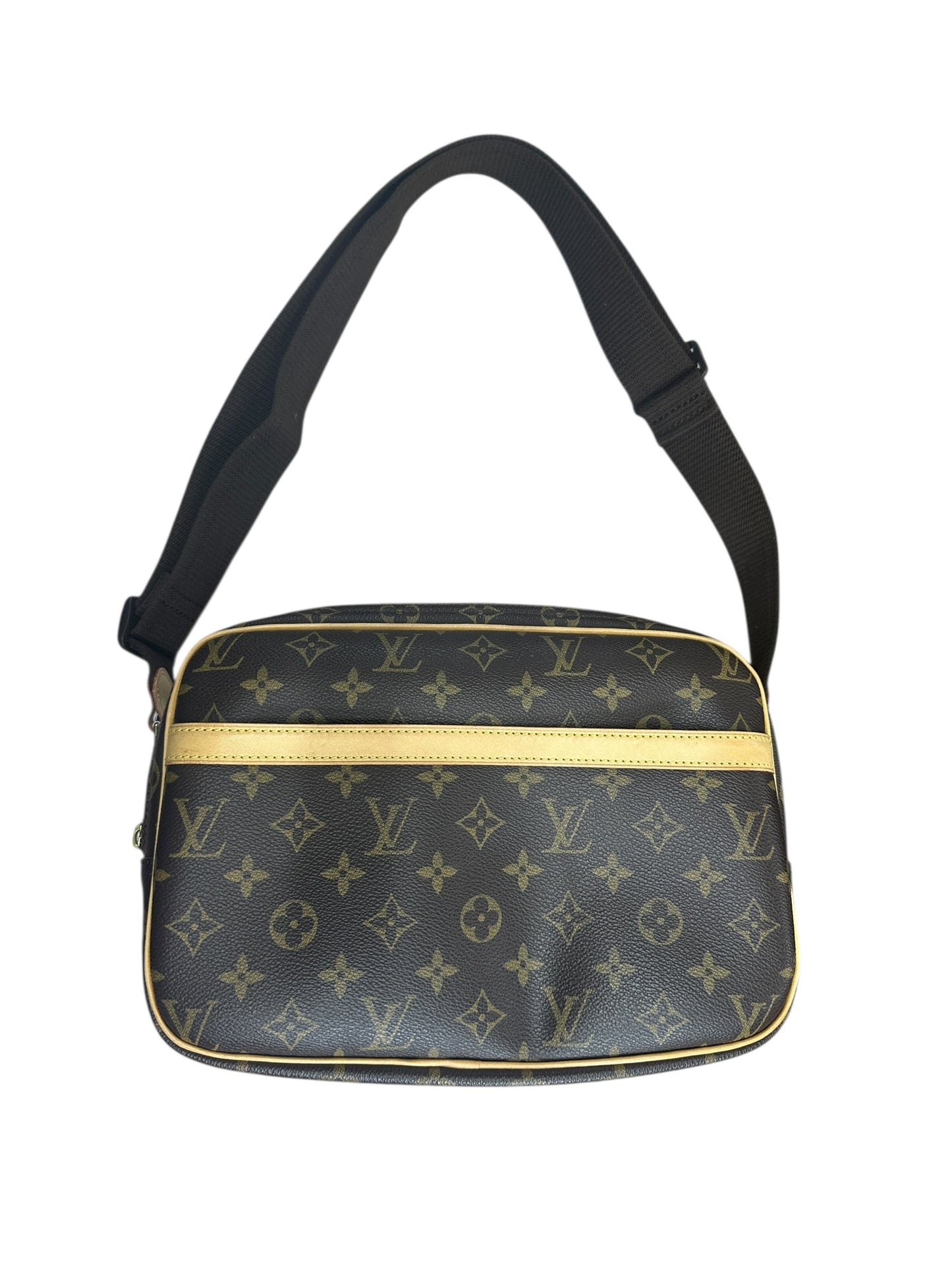 LOUIS VUITTON Monogram Reporter PM Crossbody Bag Brown Gold Hardware | Authentic Pre-Owned Luxury