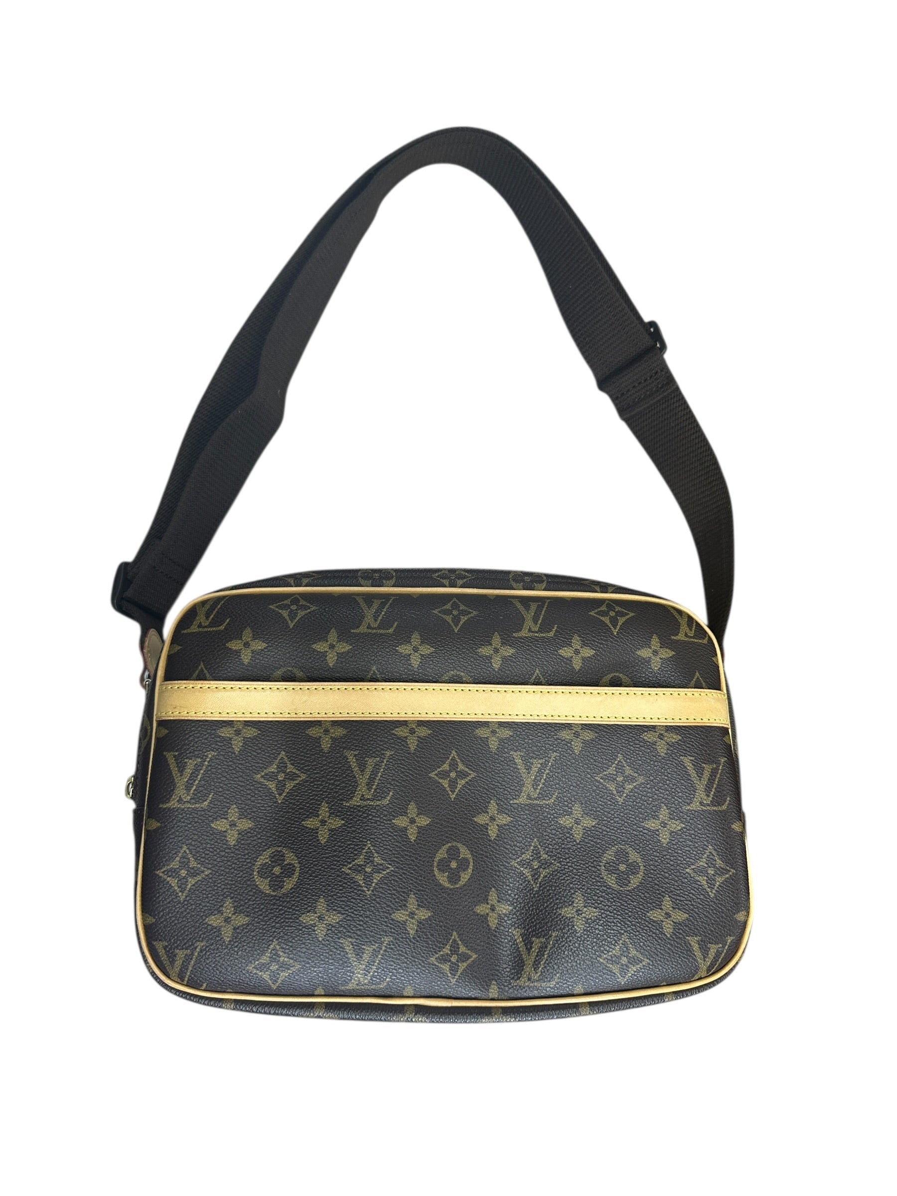 LOUIS VUITTON Monogram Reporter PM Crossbody Bag Brown Gold Hardware | Authentic Pre-Owned Luxury