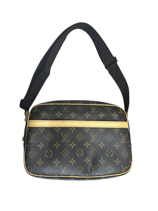 LOUIS VUITTON Monogram Reporter PM Crossbody Bag Brown Gold Hardware | Authentic Pre-Owned Luxury