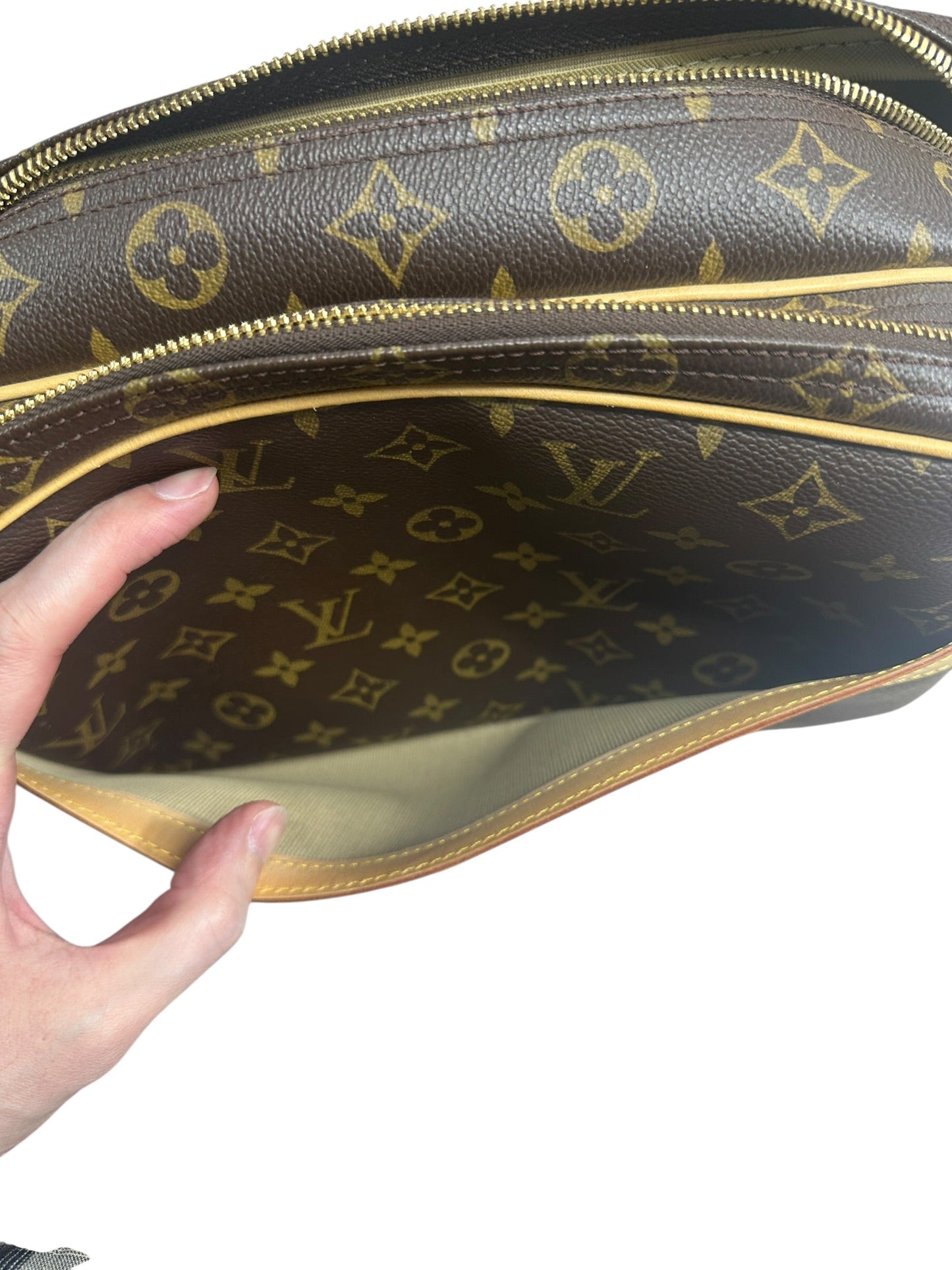 LOUIS VUITTON Monogram Reporter PM Crossbody Bag Brown Gold Hardware | Authentic Pre-Owned Luxury