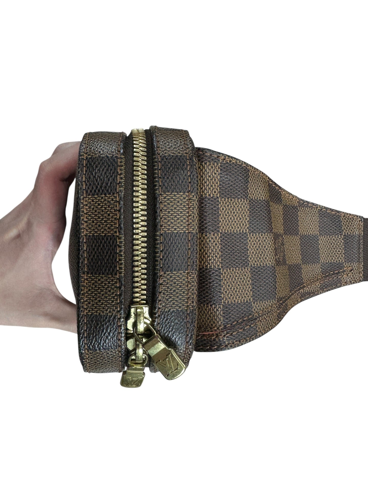 LOUIS VUITTON Damier Ebene Bumbag Belt Bag Brown Gold Hardware | Authentic Pre-Owned Luxury