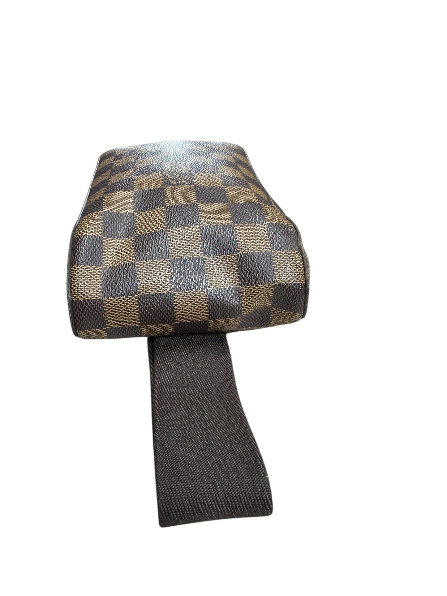 LOUIS VUITTON Damier Ebene Geronimos Belt Bag Brown Gold Hardware | Authentic Pre-Owned Luxury