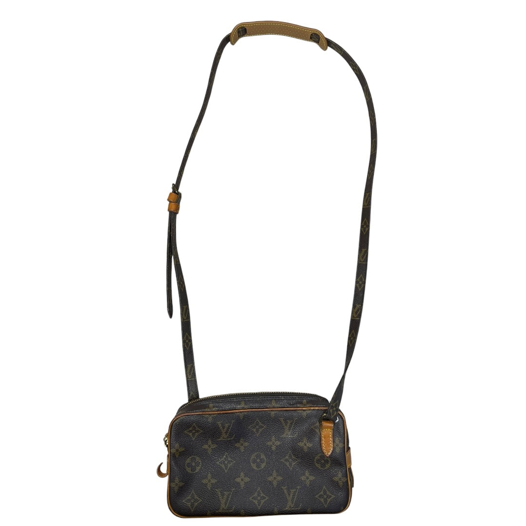 LOUIS VUITTON Monogram Marly Bandouliere Crossbody Bag Brown Gold Hardware | Authentic Pre-Owned Luxury