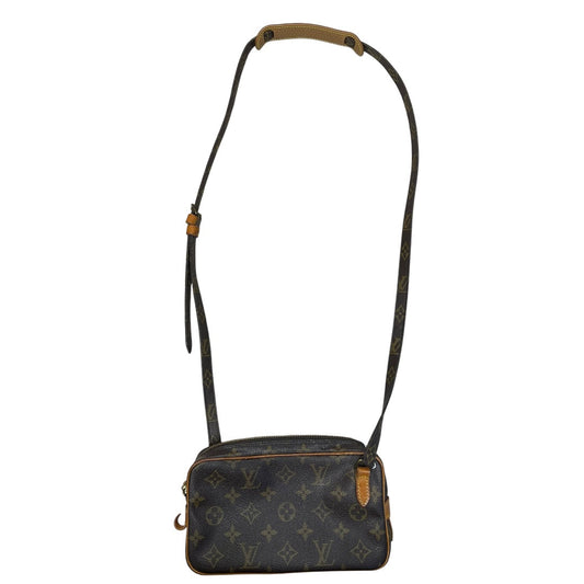 LOUIS VUITTON Monogram Marly Bandouliere Crossbody Bag Brown Gold Hardware | Authentic Pre-Owned Luxury