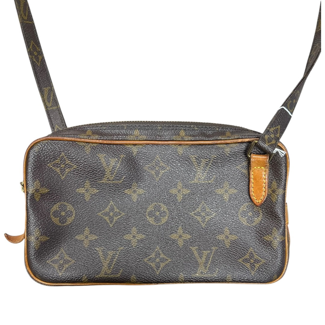 LOUIS VUITTON Monogram Marly Bandouliere Crossbody Bag Brown Gold Hardware | Authentic Pre-Owned Luxury