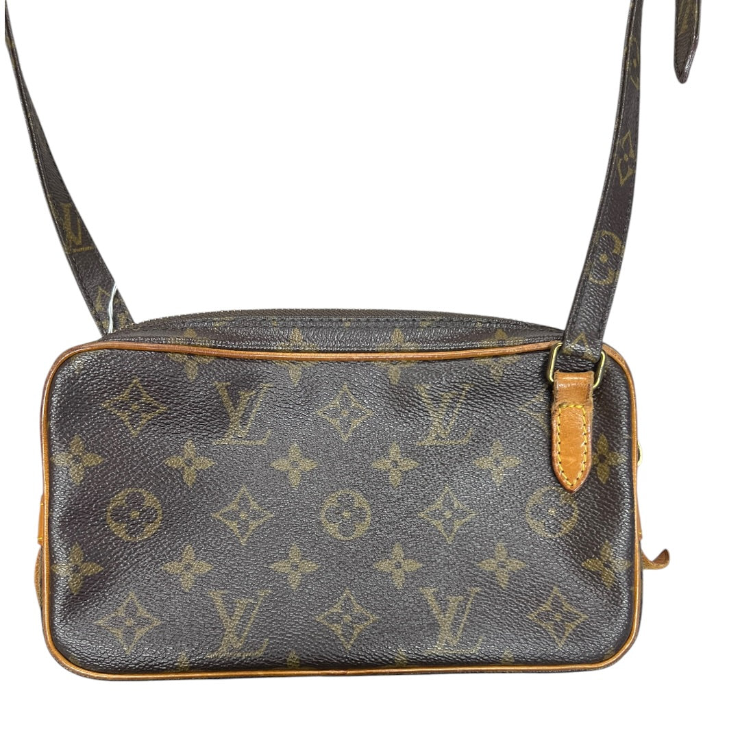LOUIS VUITTON Monogram Marly Bandouliere Crossbody Bag Brown Gold Hardware | Authentic Pre-Owned Luxury