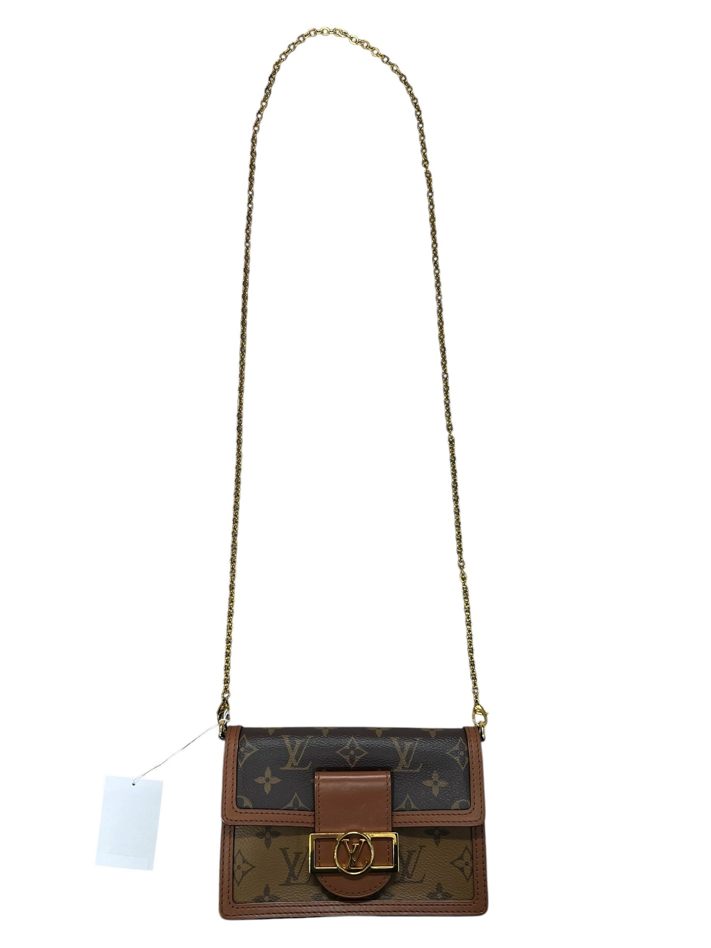 LOUIS VUITTON Monogram Reverse Dauphine Wallet on Chain Brown Gold Hardware | Authentic Pre-Owned Luxury