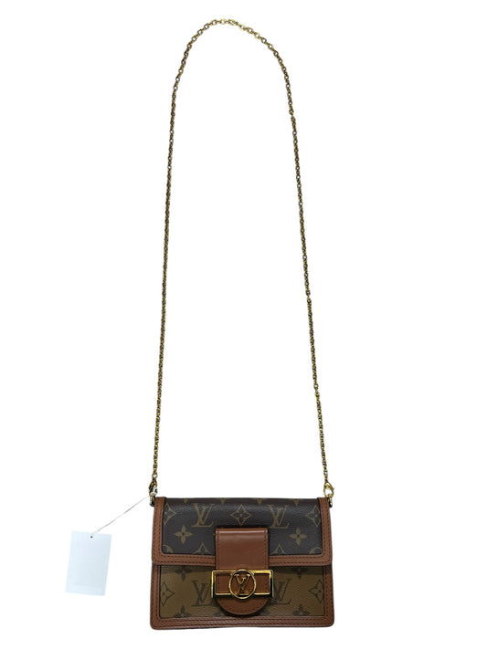 LOUIS VUITTON Monogram Reverse Dauphine Wallet on Chain Brown Gold Hardware | Authentic Pre-Owned Luxury