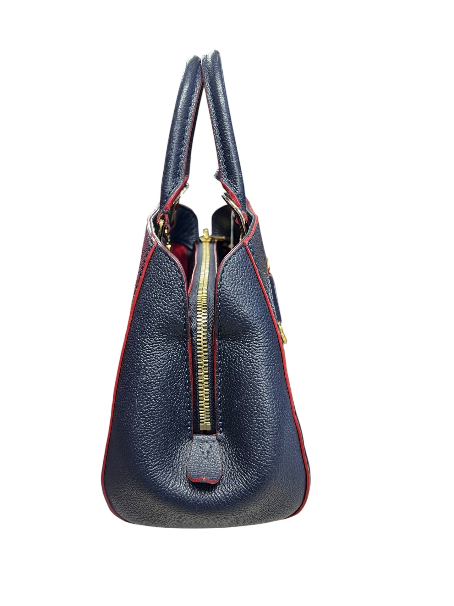 LOUIS VUITTON Monogram Empreinte Montaigne BB Handbag Navy Gold Hardware | Authentic Pre-Owned Luxury