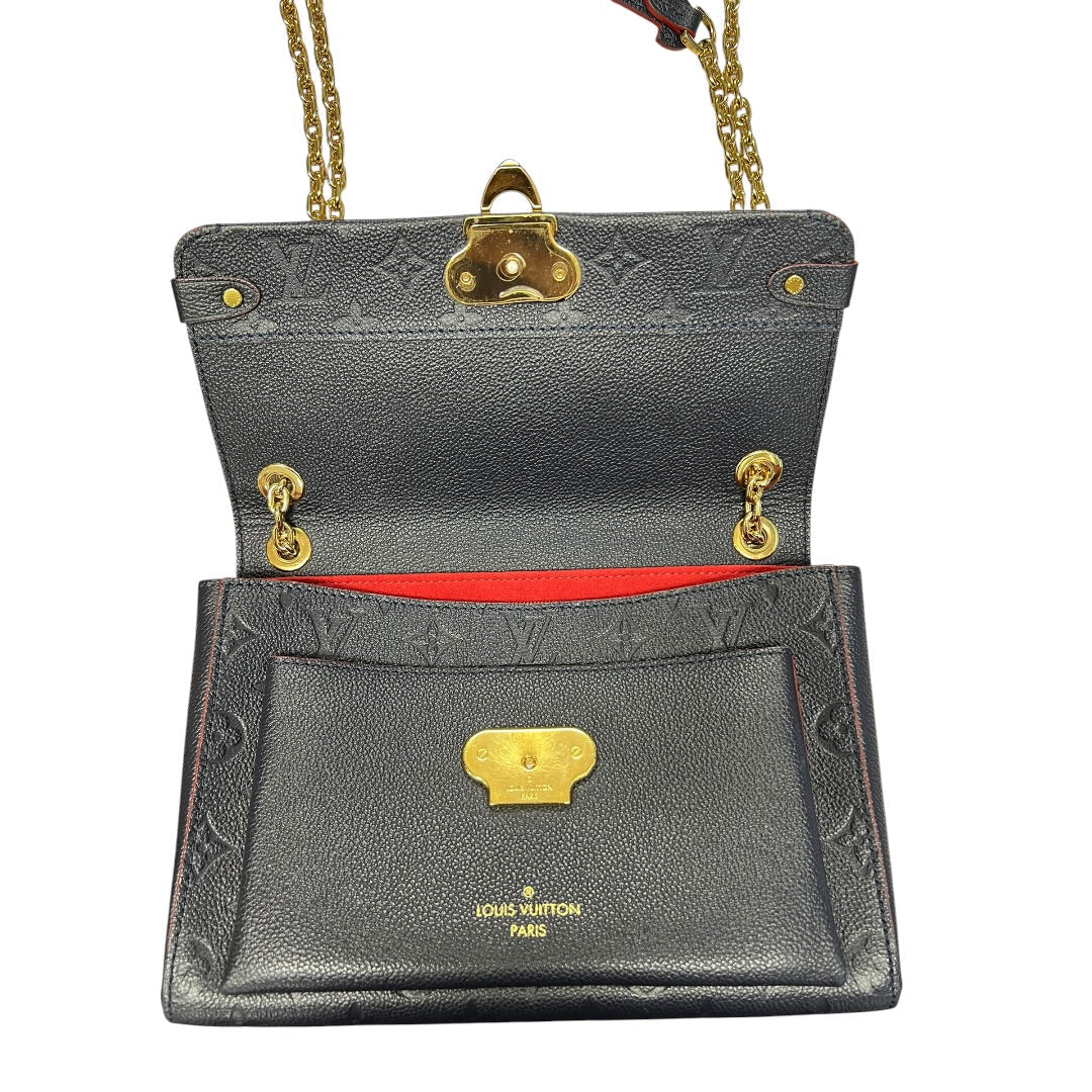 LOUIS VUITTON Monogram Empreinte Vavin PM Shoulder Bag Navy Gold Hardware | Authentic Pre-Owned Luxury