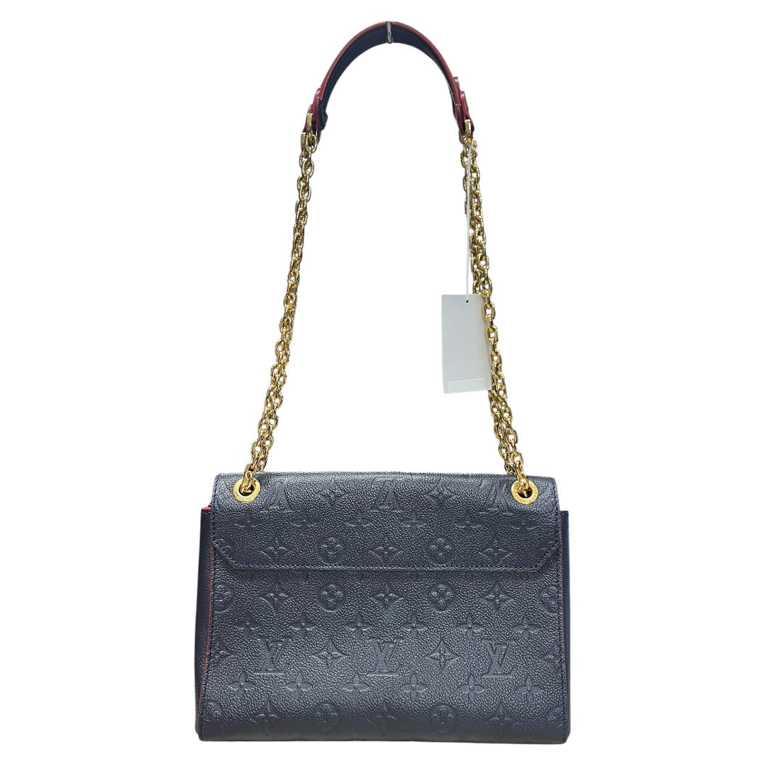 LOUIS VUITTON Monogram Empreinte Vavin PM Shoulder Bag Navy Gold Hardware | Authentic Pre-Owned Luxury
