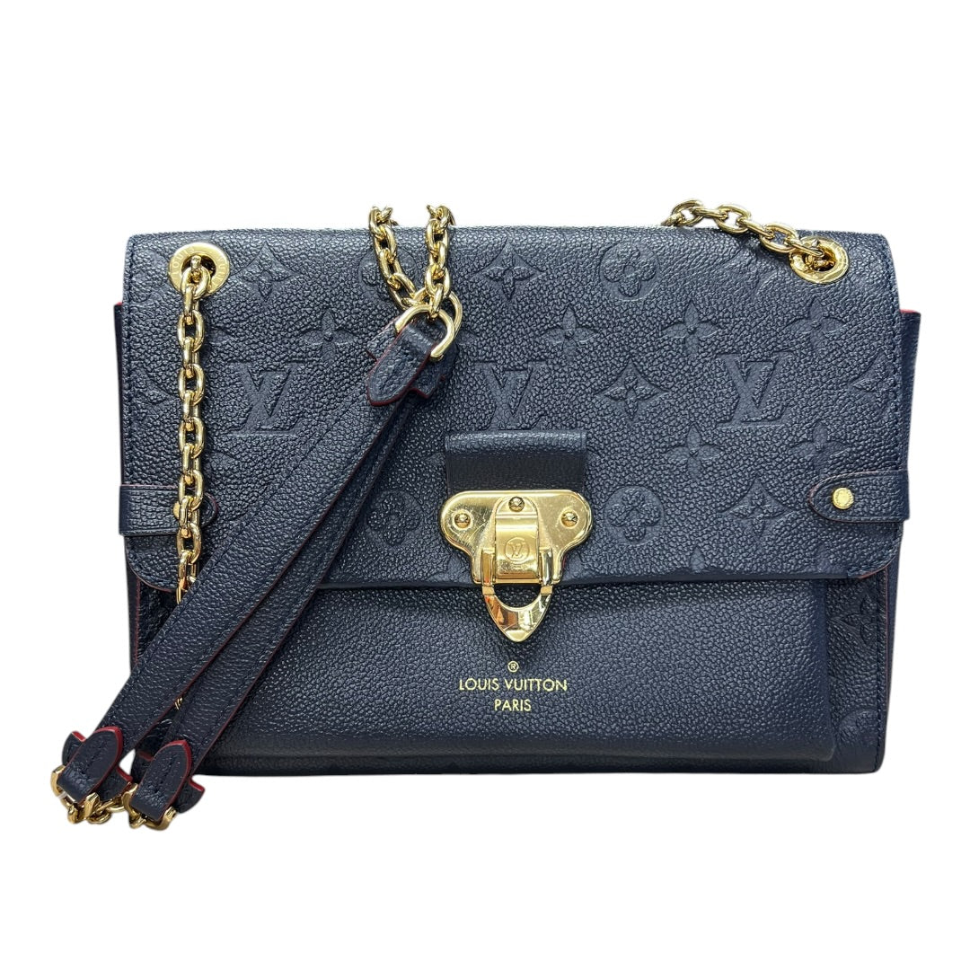 LOUIS VUITTON Monogram Empreinte Vavin PM Shoulder Bag Navy Gold Hardware | Authentic Pre-Owned Luxury