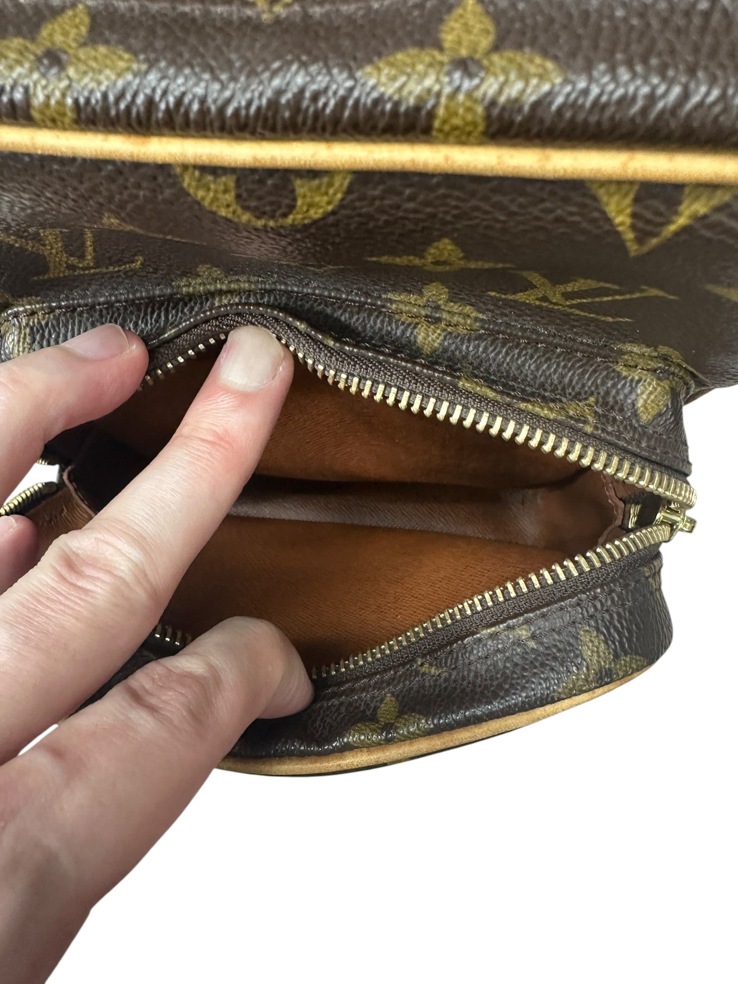 LOUIS VUITTON Monogram Danube Crossbody Bag Brown Gold Hardware | Authentic Pre-Owned Luxury