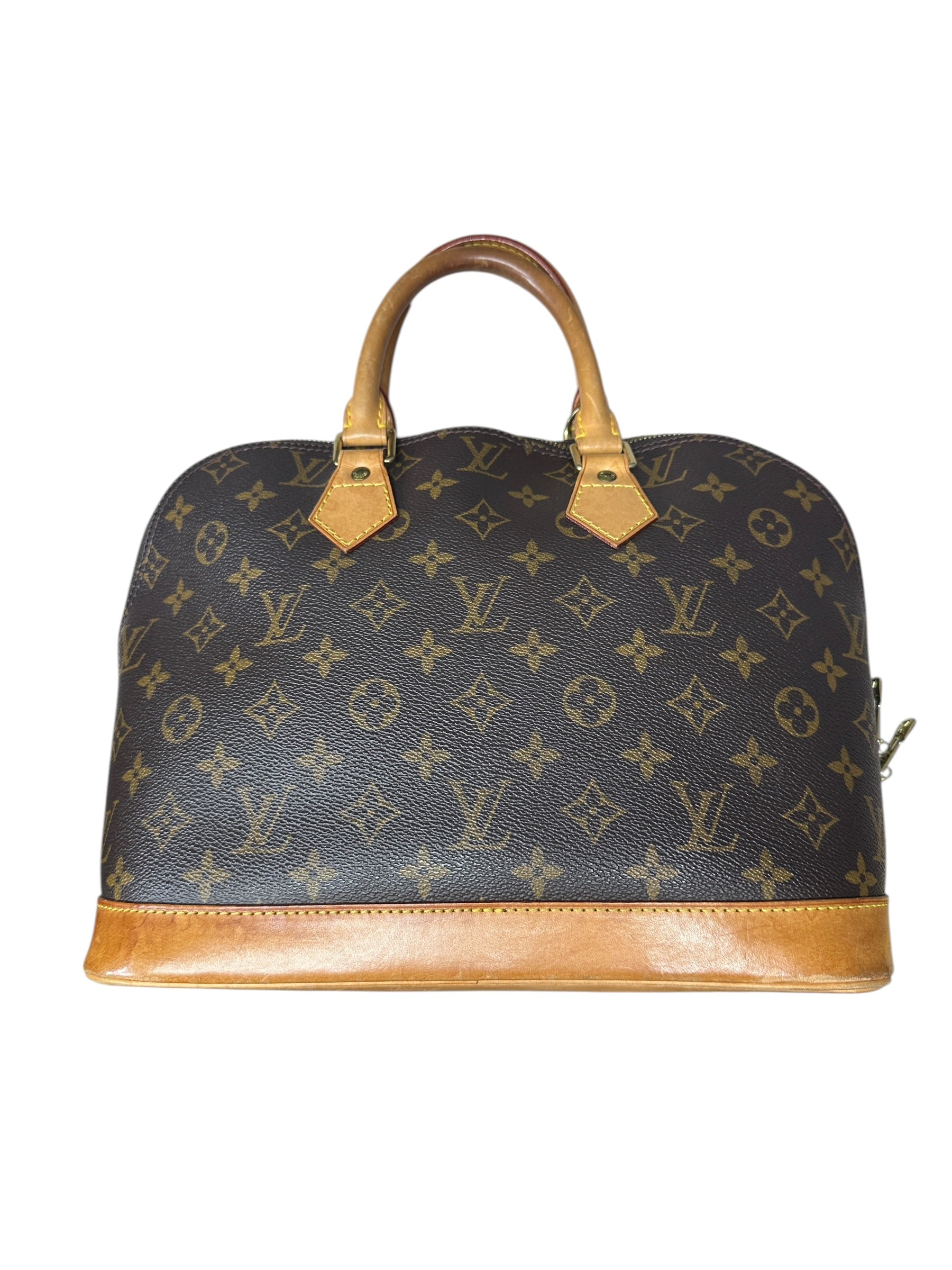 LOUIS VUITTON Monogram Alma Handbag Brown Gold Hardware | Authentic Pre-Owned Luxury