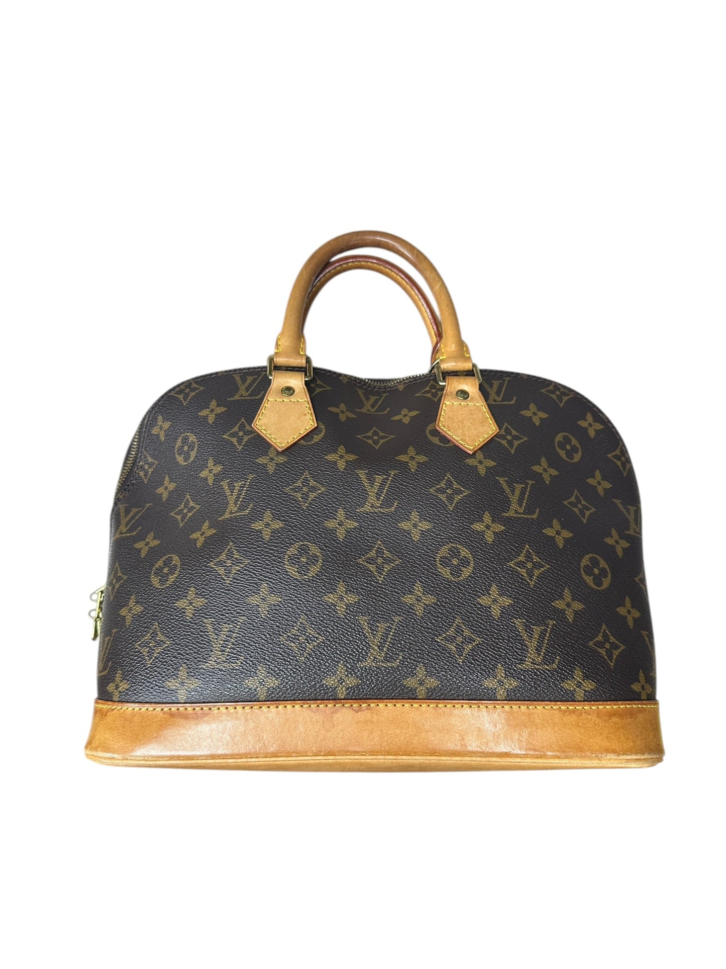 LOUIS VUITTON Monogram Alma Handbag Brown Gold Hardware | Authentic Pre-Owned Luxury
