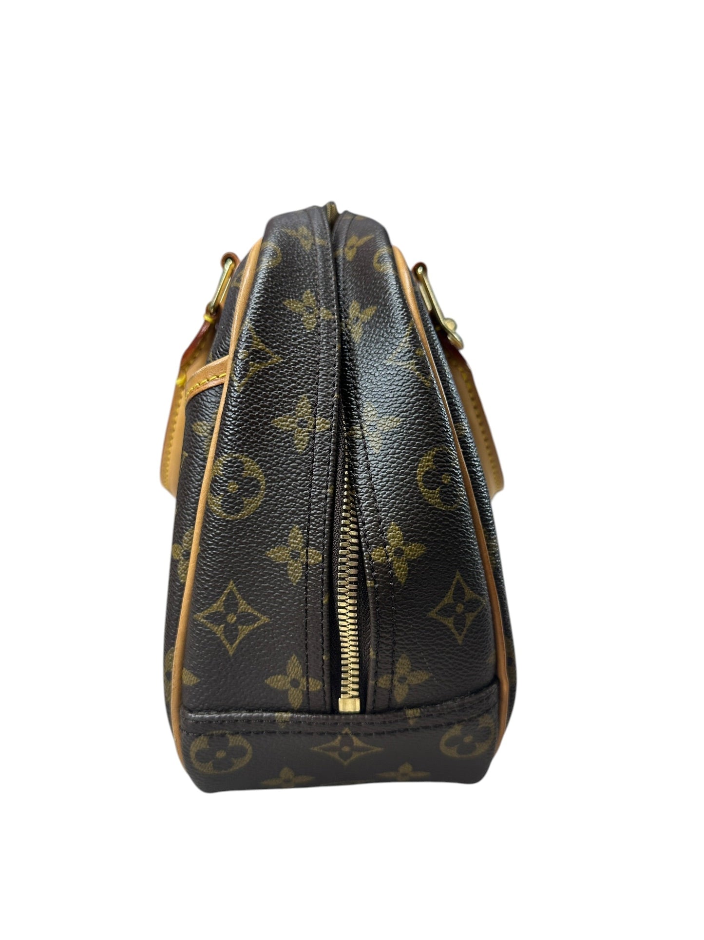 LOUIS VUITTON Monogram Trouville Handbag Brown Gold Hardware | Authentic Pre-Owned Luxury