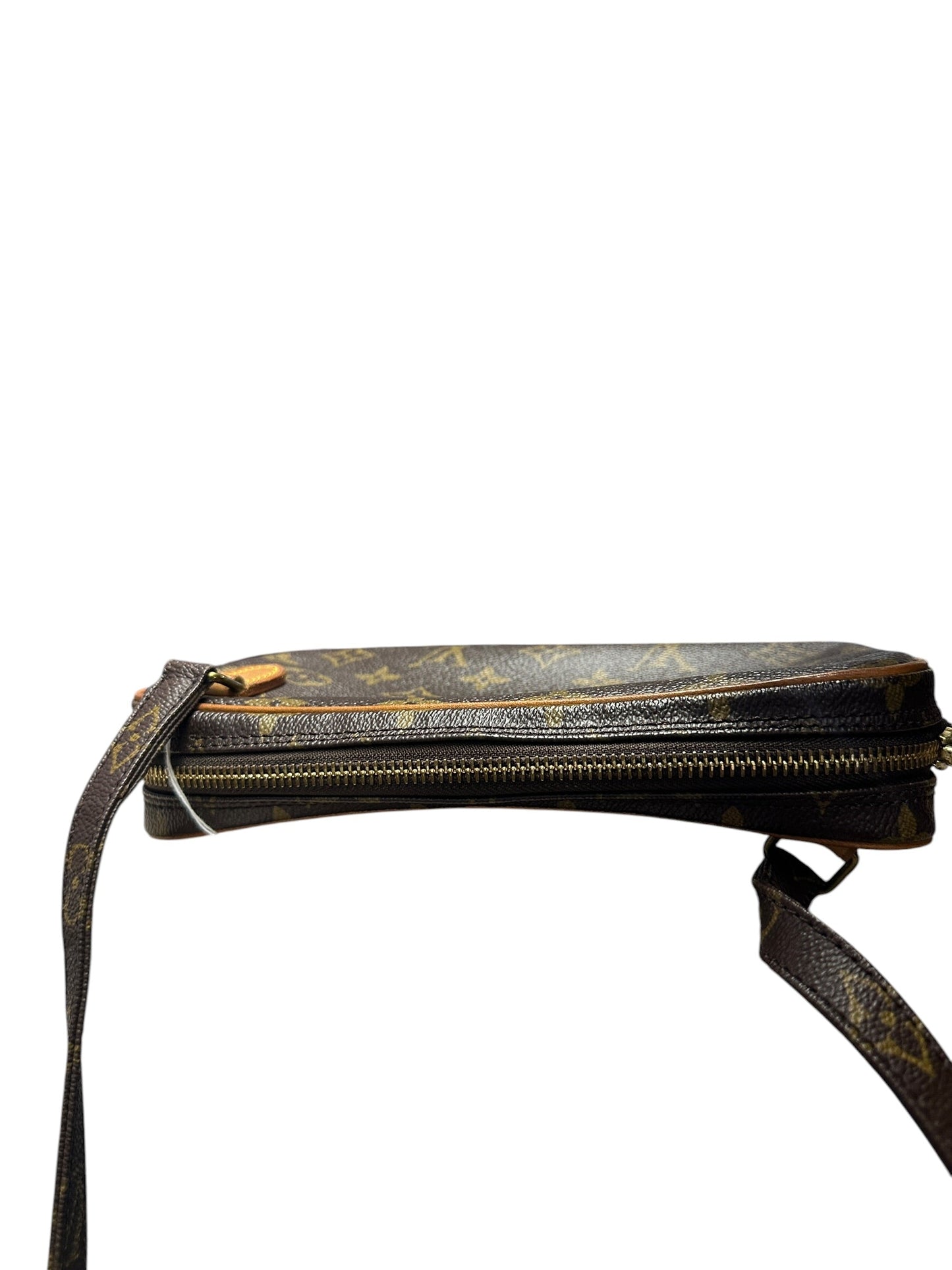 LOUIS VUITTON Monogram Pochette Marly Bandouliere Crossbody Bag Brown Gold Hardware | Authentic Pre-Owned Luxury