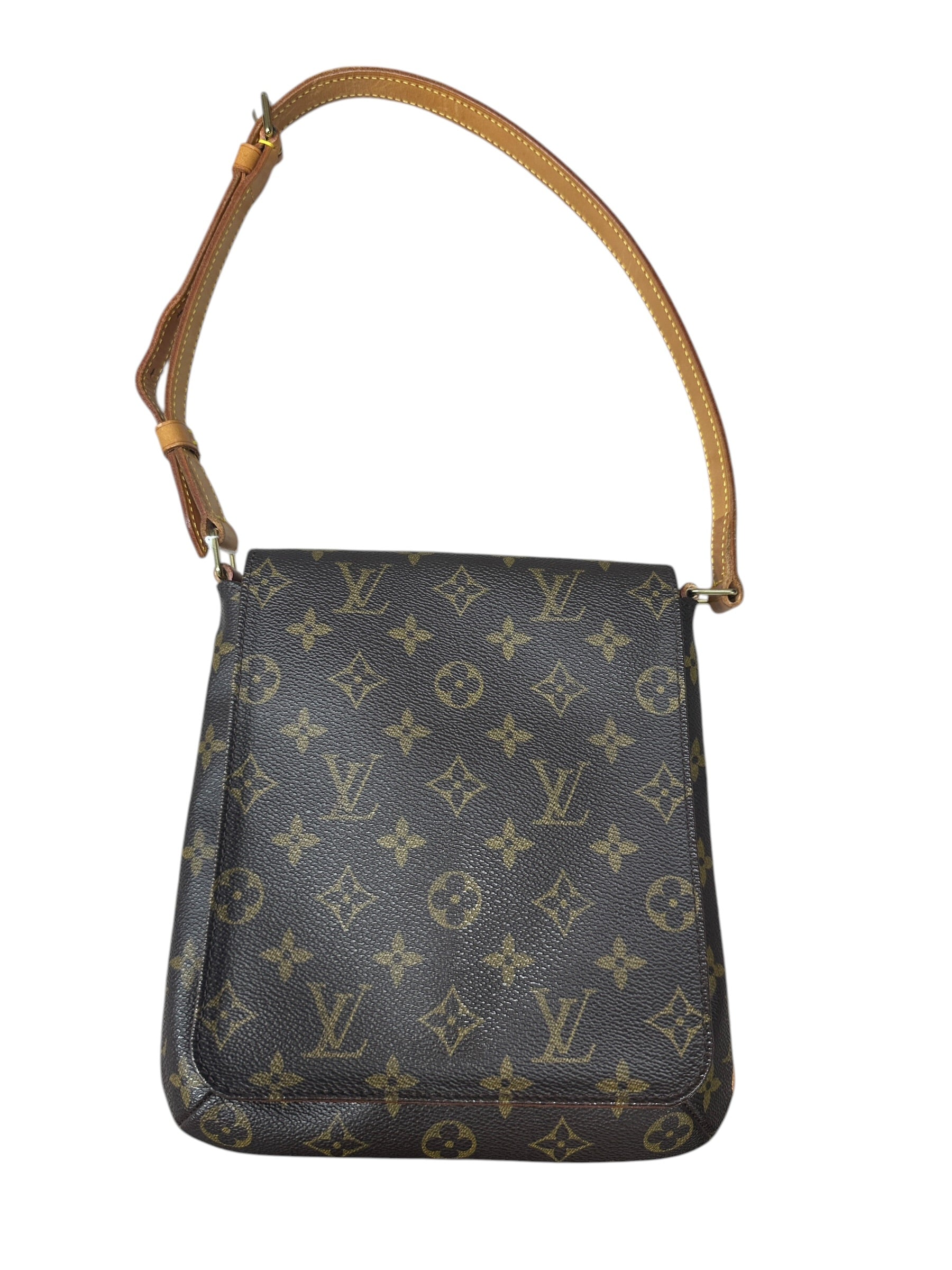 LOUIS VUITTON Monogram Musette Tango Shoulder Bag Brown Gold Hardware | Authentic Pre-Owned Luxury