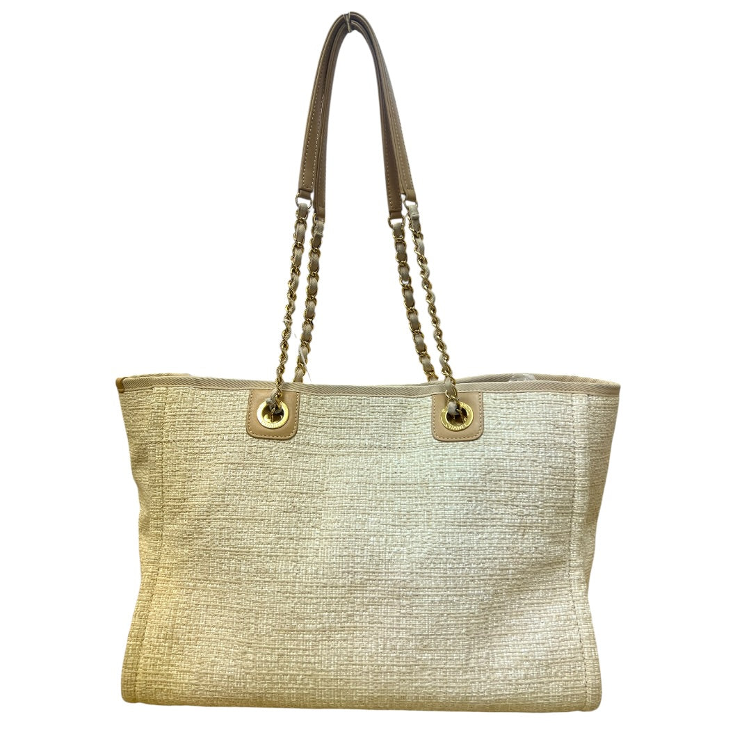 CHANEL Deauville Tote Bag Beige Gold Hardware | Authentic Pre-Owned Luxury