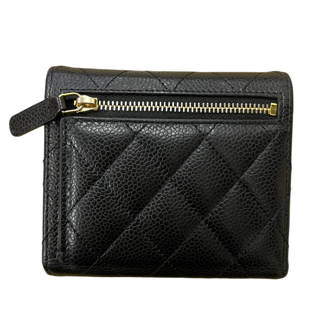 CHANEL Caviar Quilted Classic Small Flap Wallet Black Gold Hardware | Authentic Pre-Owned Luxury