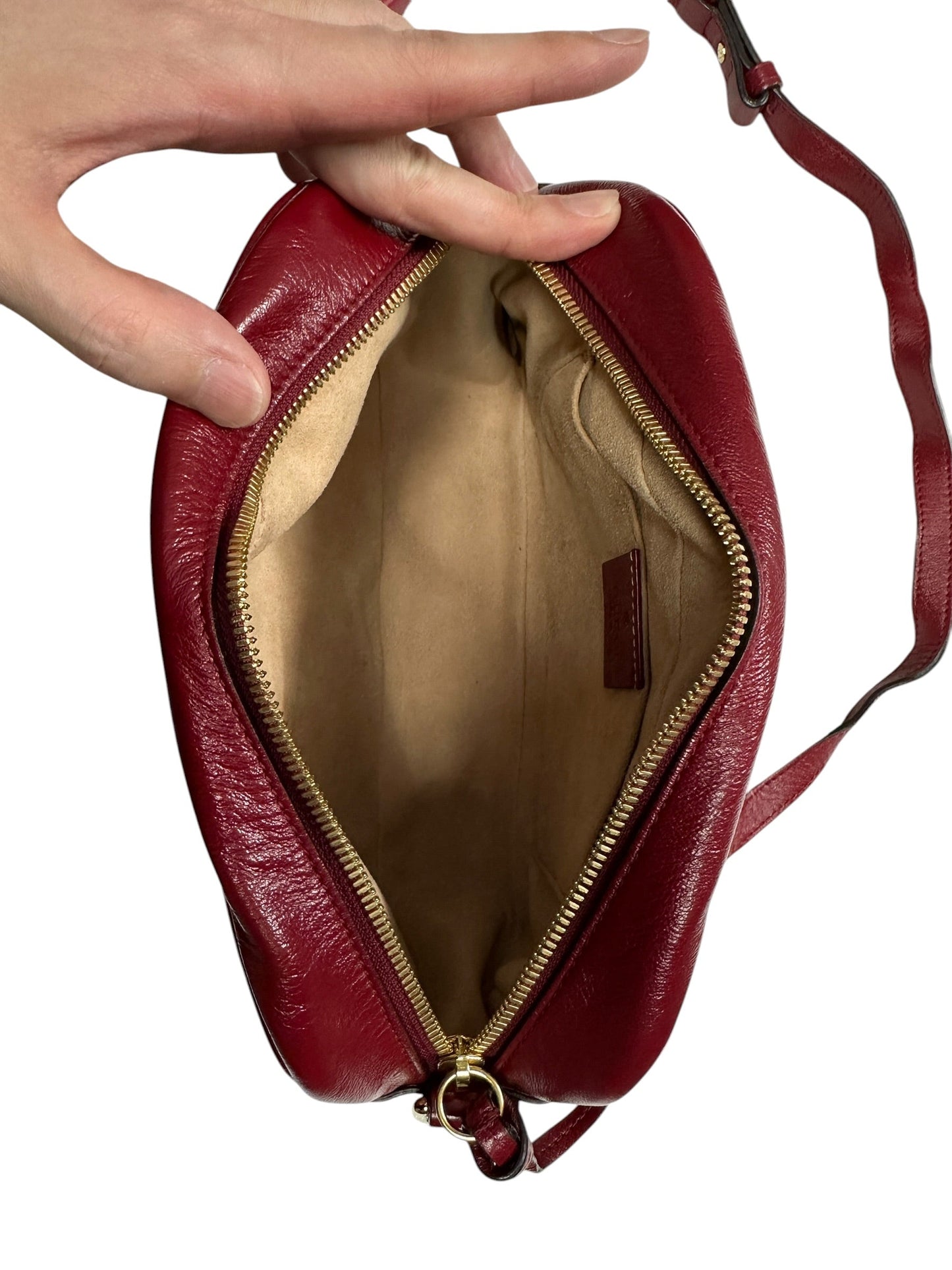 GUCCI GG Canvas Abbey Shoulder Bag Beige/Red Gold Hardware | Authentic Pre-Owned Luxury