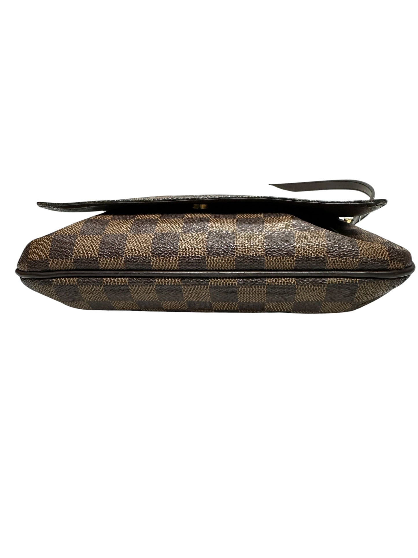 LOUIS VUITTON Damier Ebene Musette Tango Shoulder Bag Brown Gold Hardware | Authentic Pre-Owned Luxury