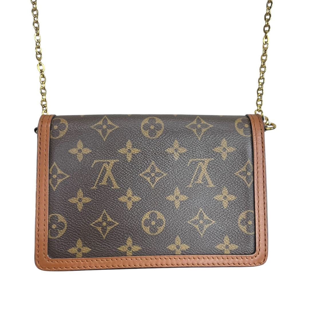 LOUIS VUITTON Monogram Reverse Dauphine Chain Wallet Brown Gold Hardware | Authentic Pre-Owned Luxury