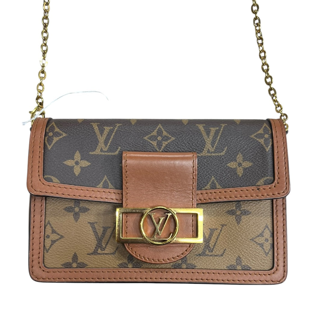 LOUIS VUITTON Monogram Reverse Dauphine Chain Wallet Brown Gold Hardware | Authentic Pre-Owned Luxury