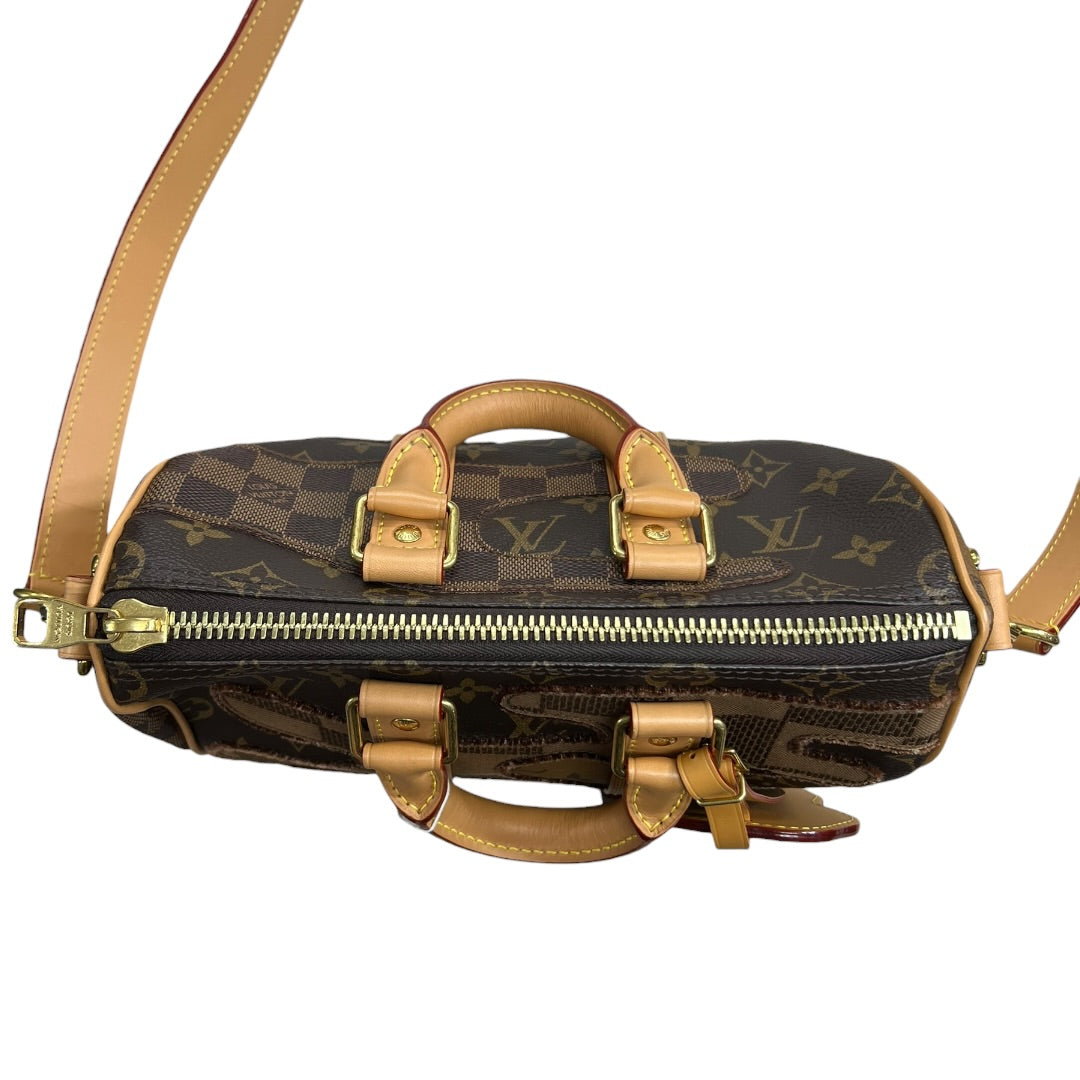 LOUIS VUITTON Monogram x Damier Giant Keepall XS Nigo Duffle Bag Brown Gold Hardware | Authentic Pre-Owned Luxury