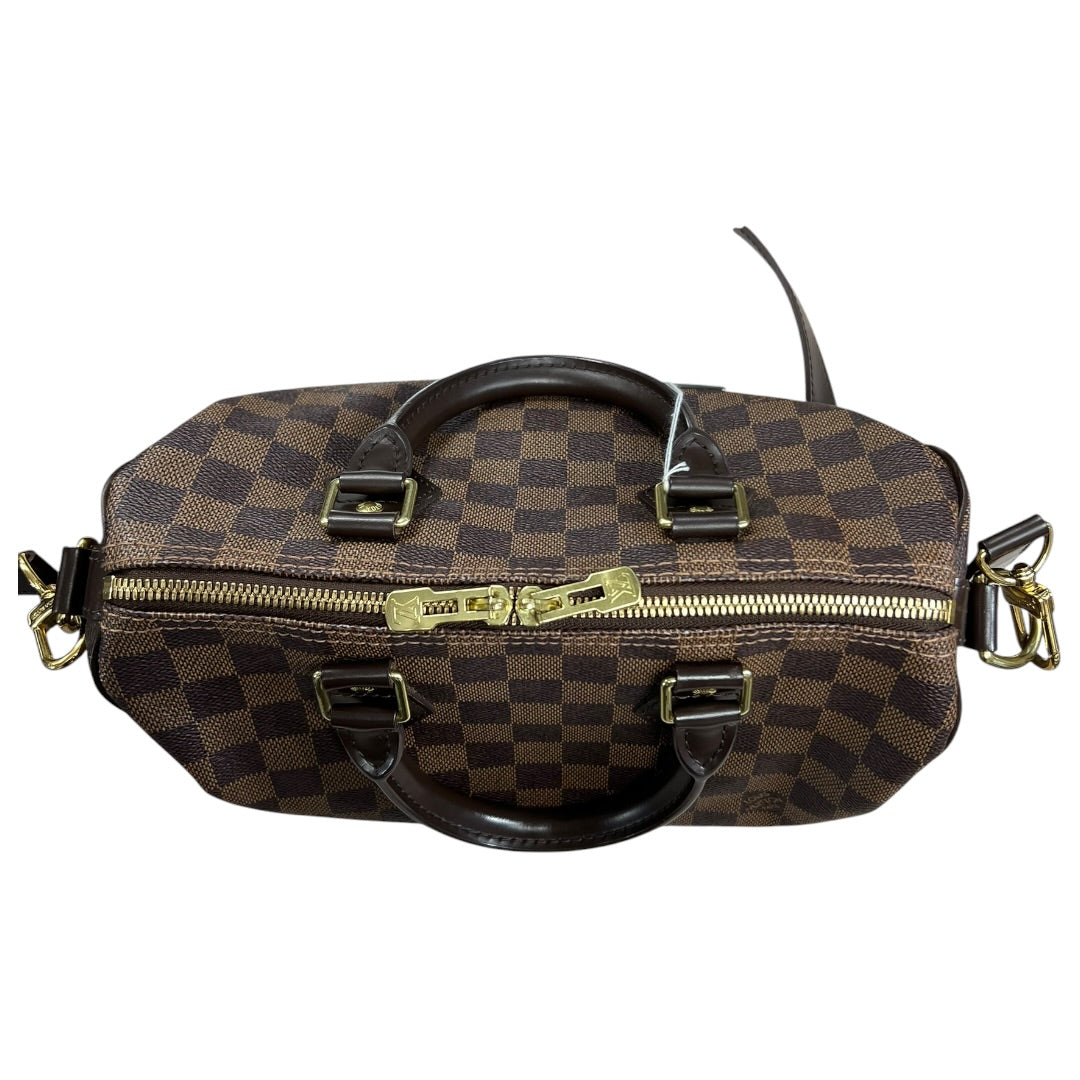 LOUIS VUITTON Damier Ebene Speedy 30 Handbag Brown Gold Hardware | Authentic Pre-Owned Luxury